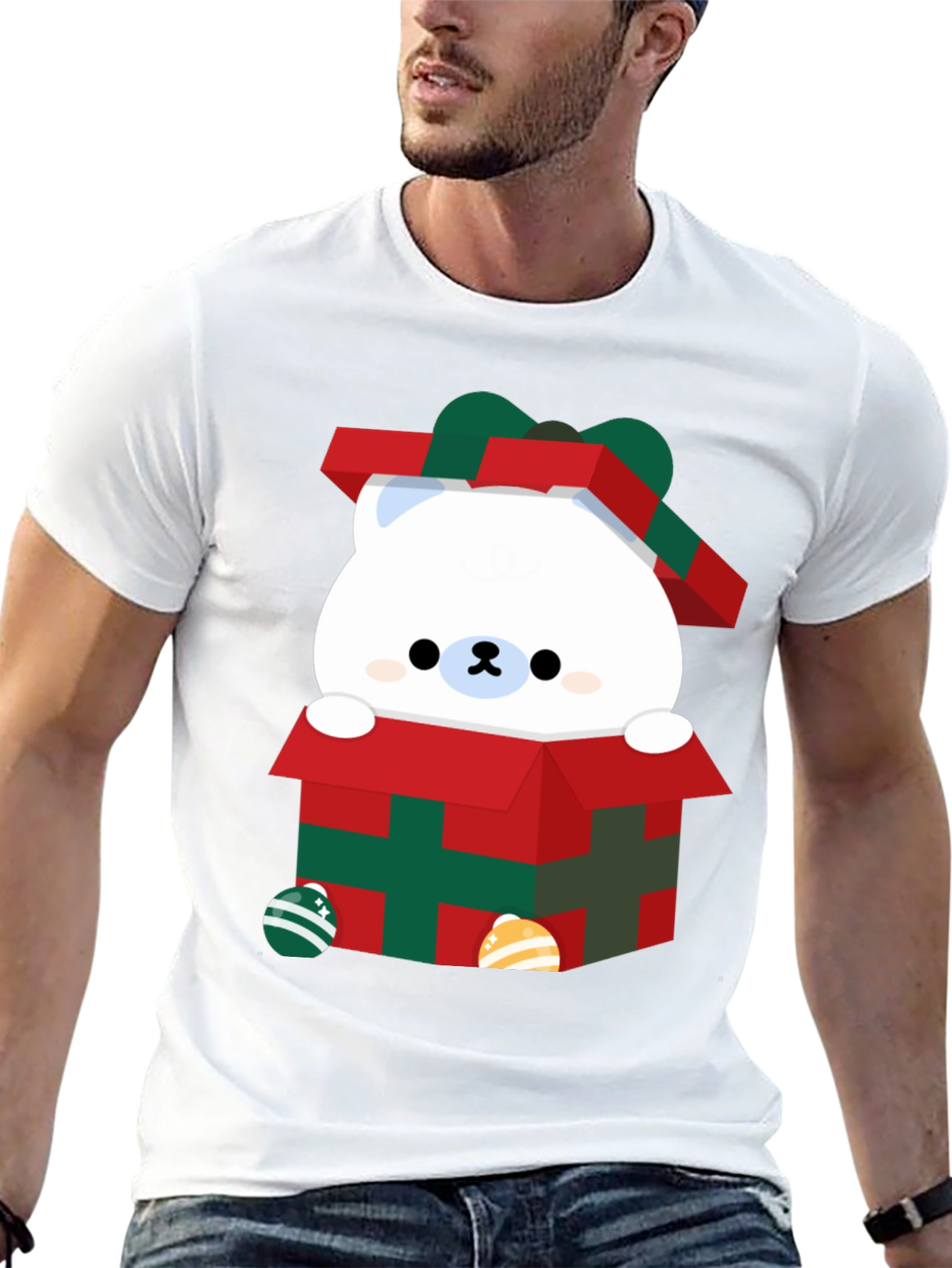 Cute Bear in Gift Box Graphic Tee