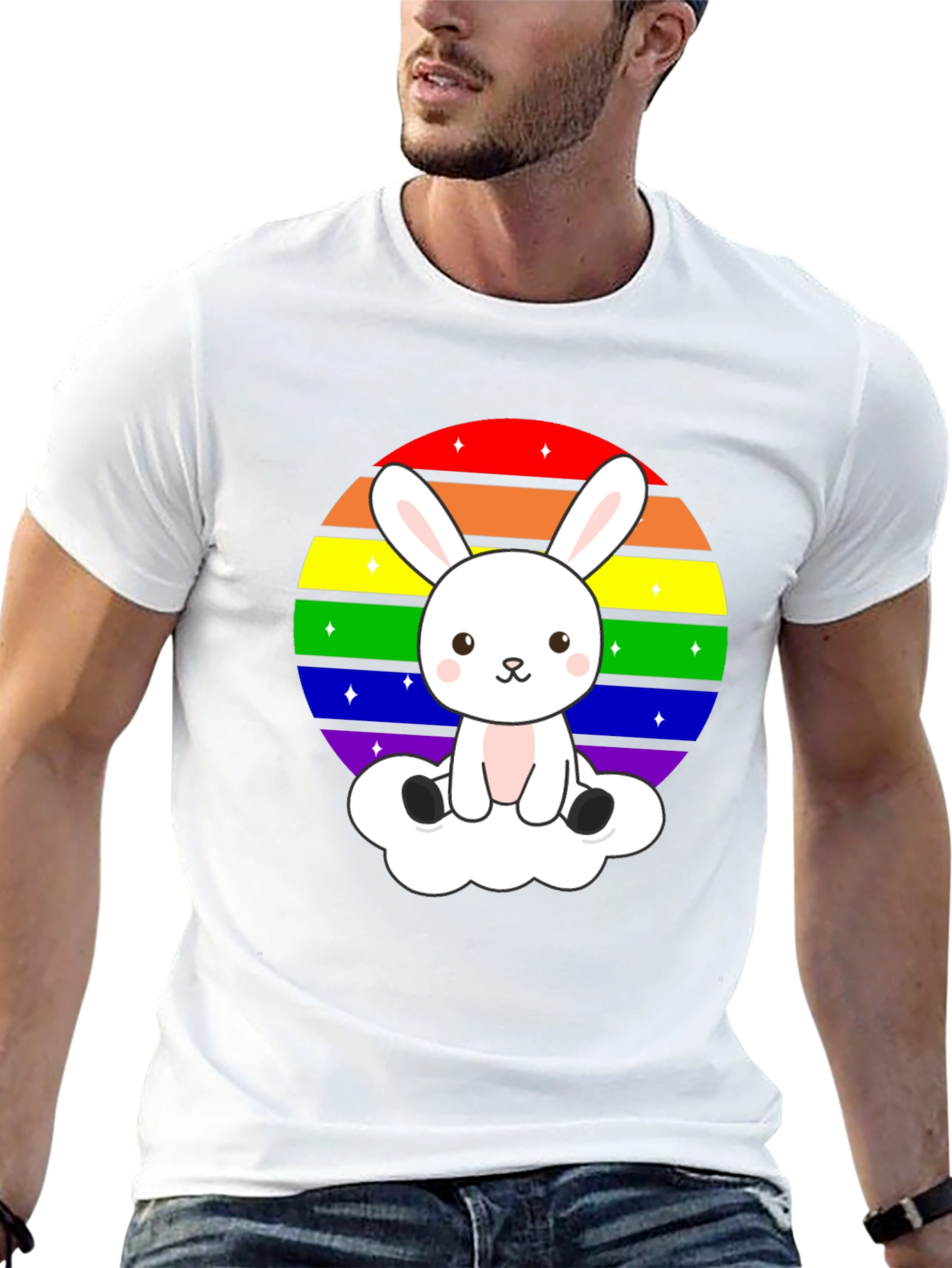 Rainbow Bunny T-Shirt - Cute Kawaii Pride Tee