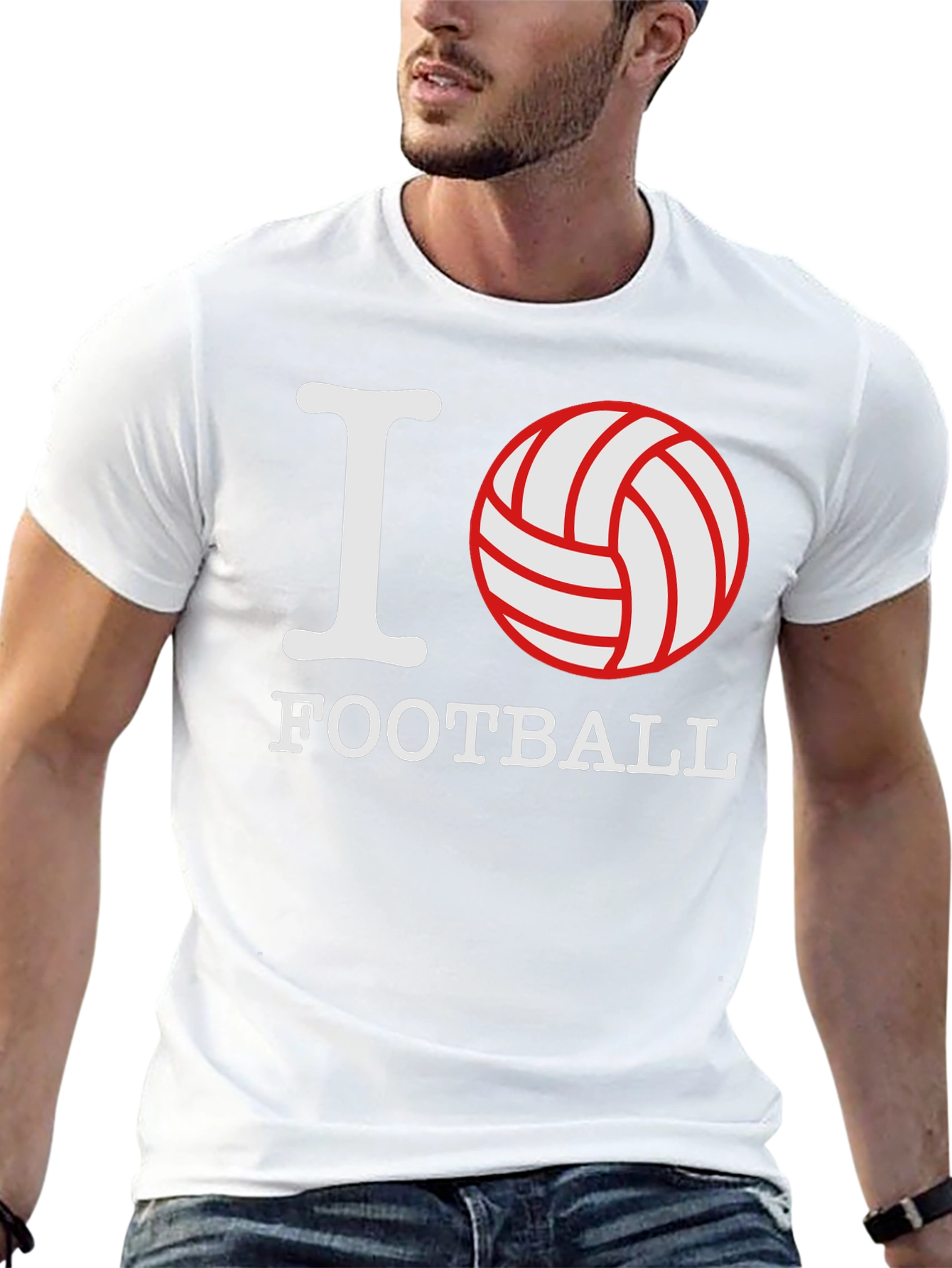 I Love Football Graphic Tee - Black Cotton T-Shirt