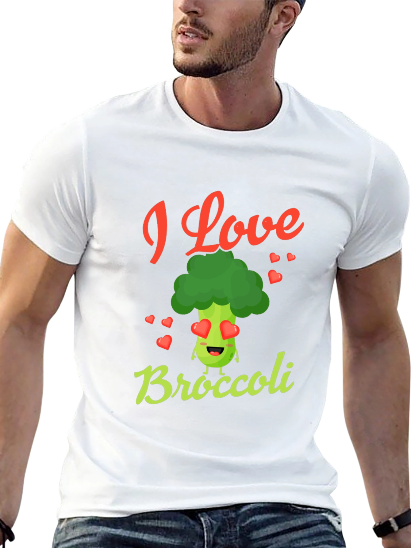 I Love Broccoli T-Shirt - Novelty Graphic Tee