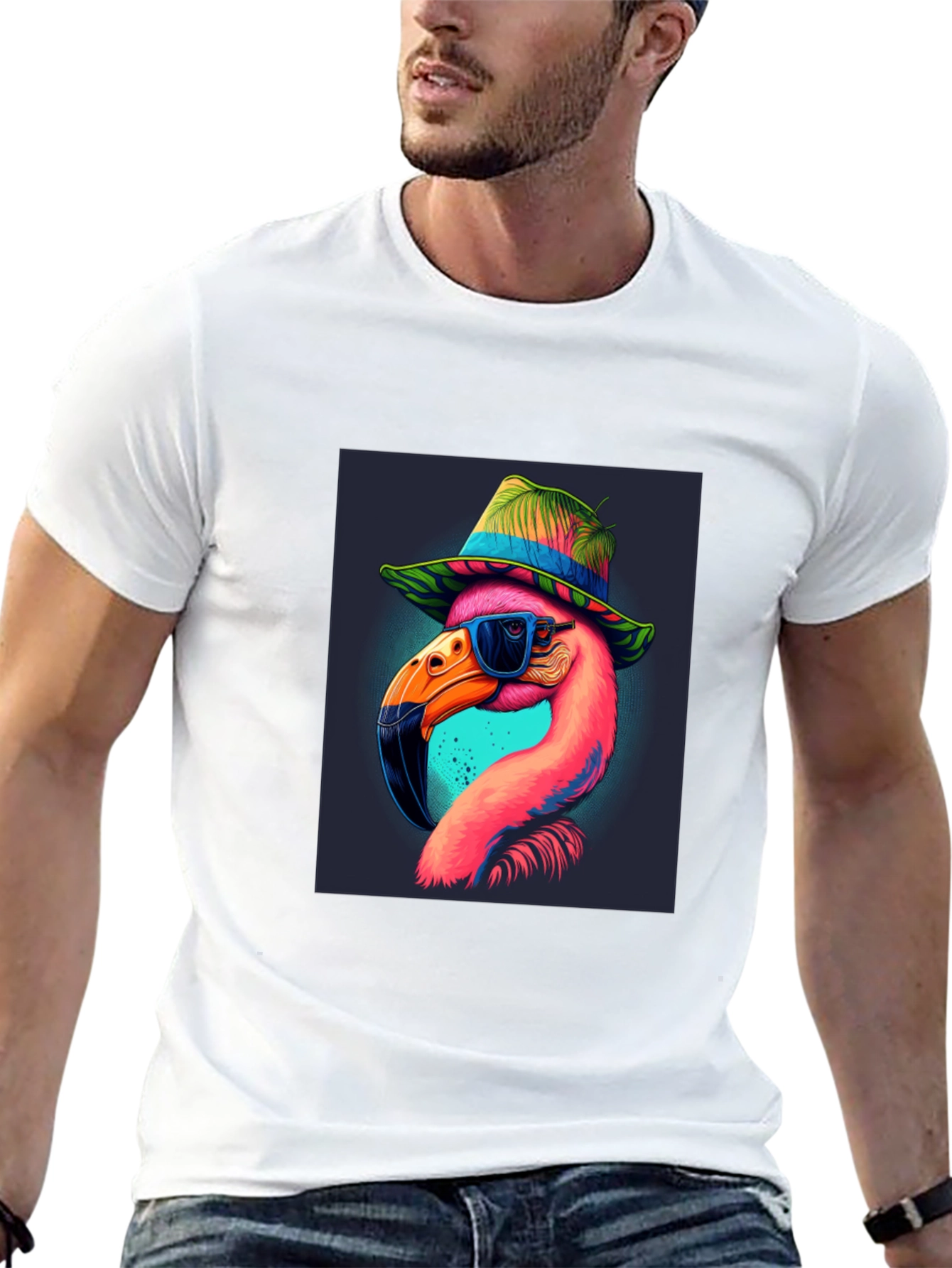 Cool Flamingo Graphic T-Shirt - Black