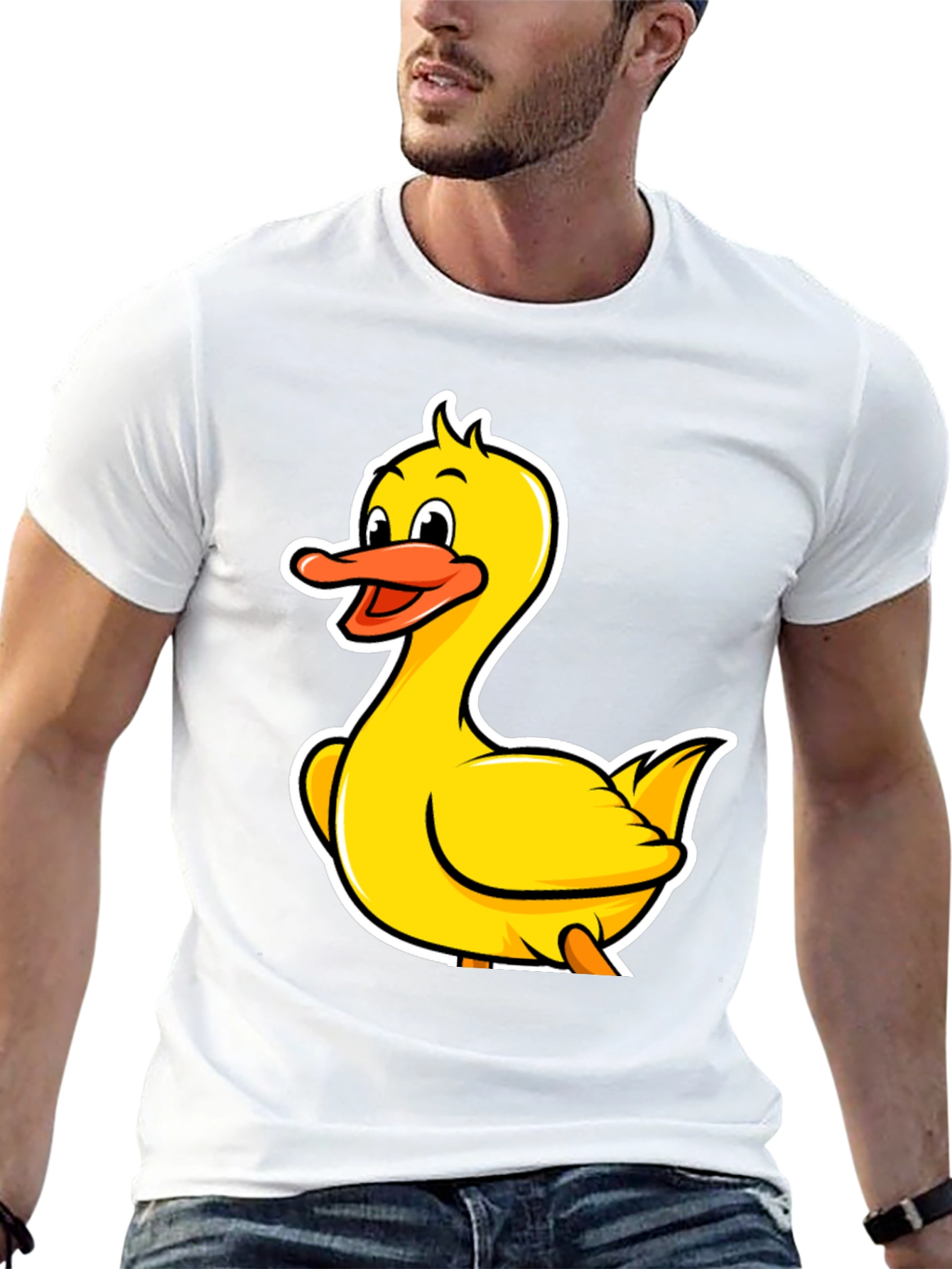 Duck Cartoon Black T-Shirt