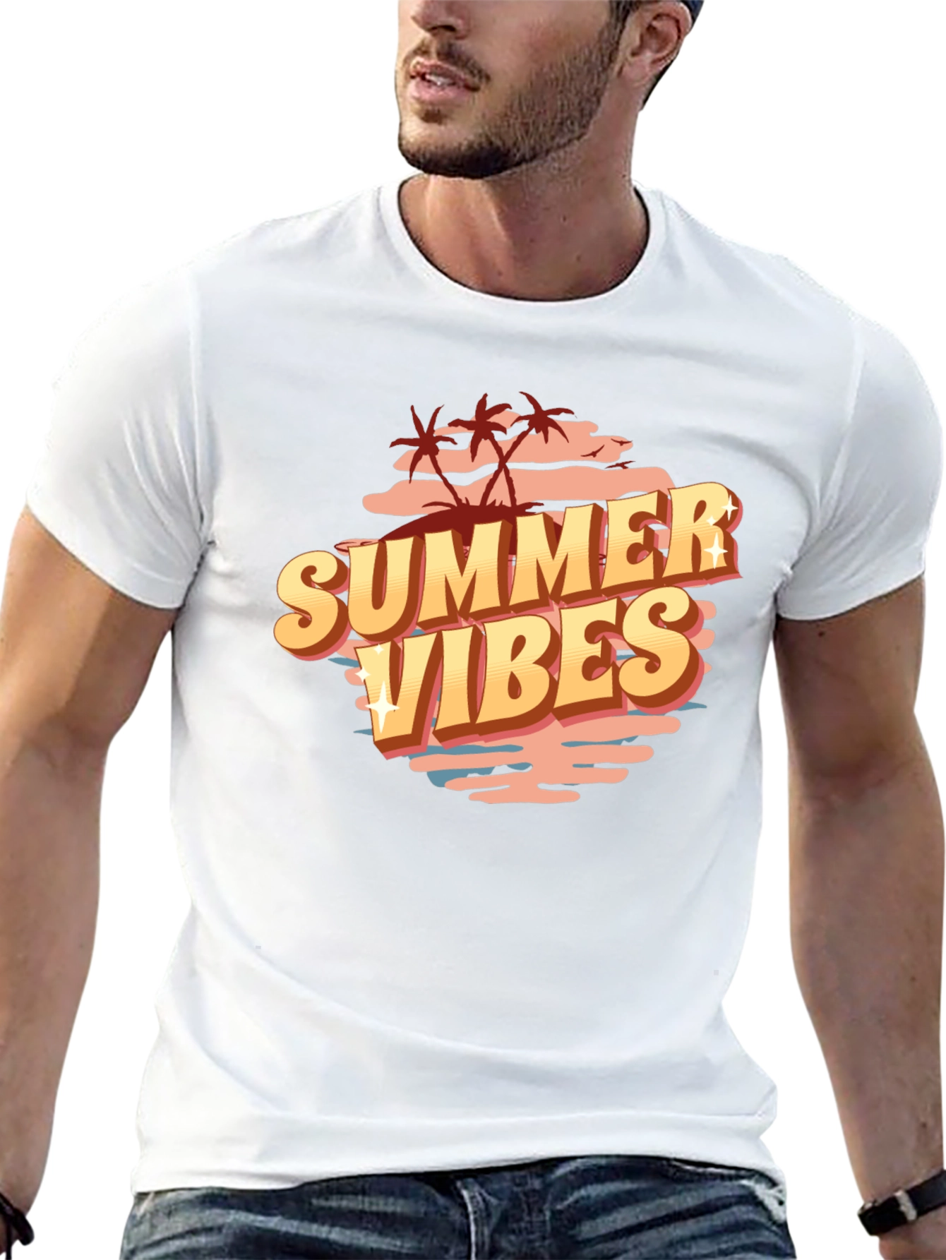Summer Vibes Graphic Tee - Black