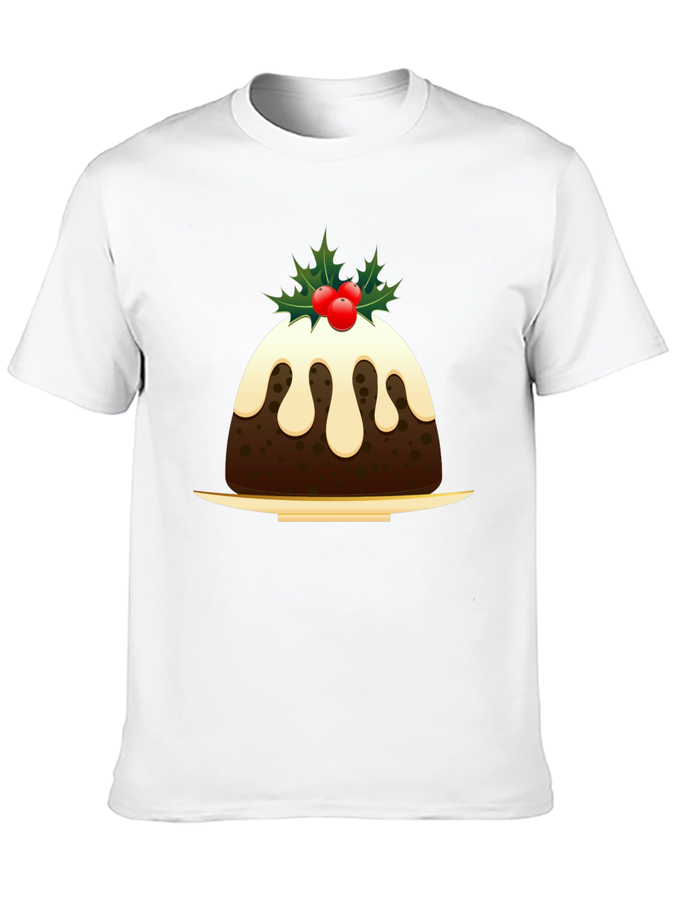 Christmas Pudding Graphic Tee - Holiday Festive Apparel