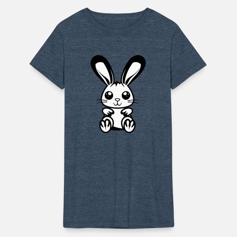 Adorable 2D Easter Bunny with a Bold Black Outline