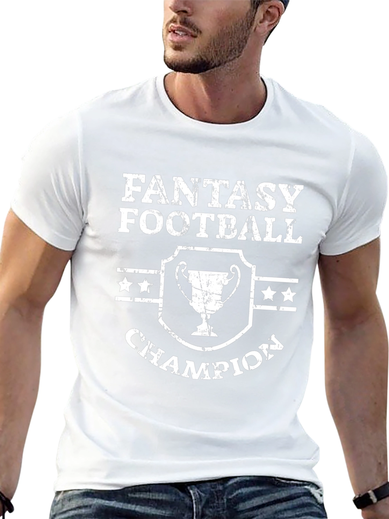 Fantasy Football Champion Graphic T-Shirt - Black