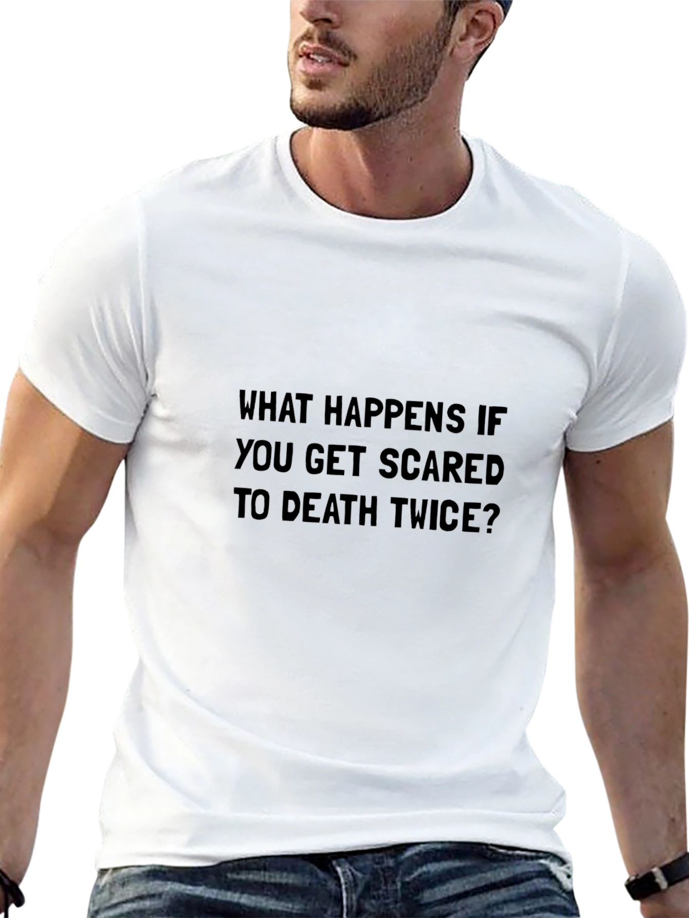 Scared To Death Twice Mens T-Shirt Funny Slogan