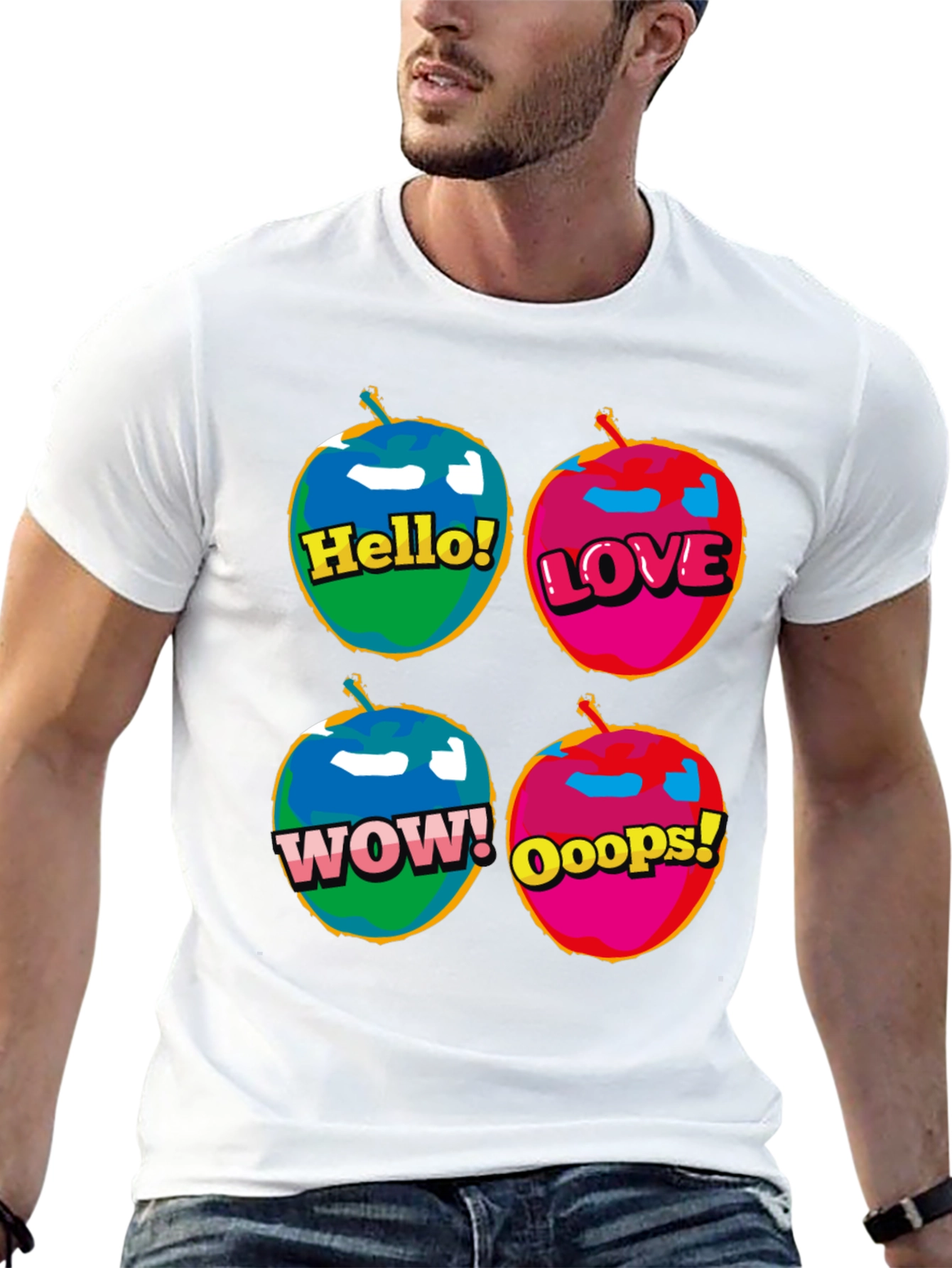 Pop Art Emoji T-Shirt - Hello Love Wow Oops!