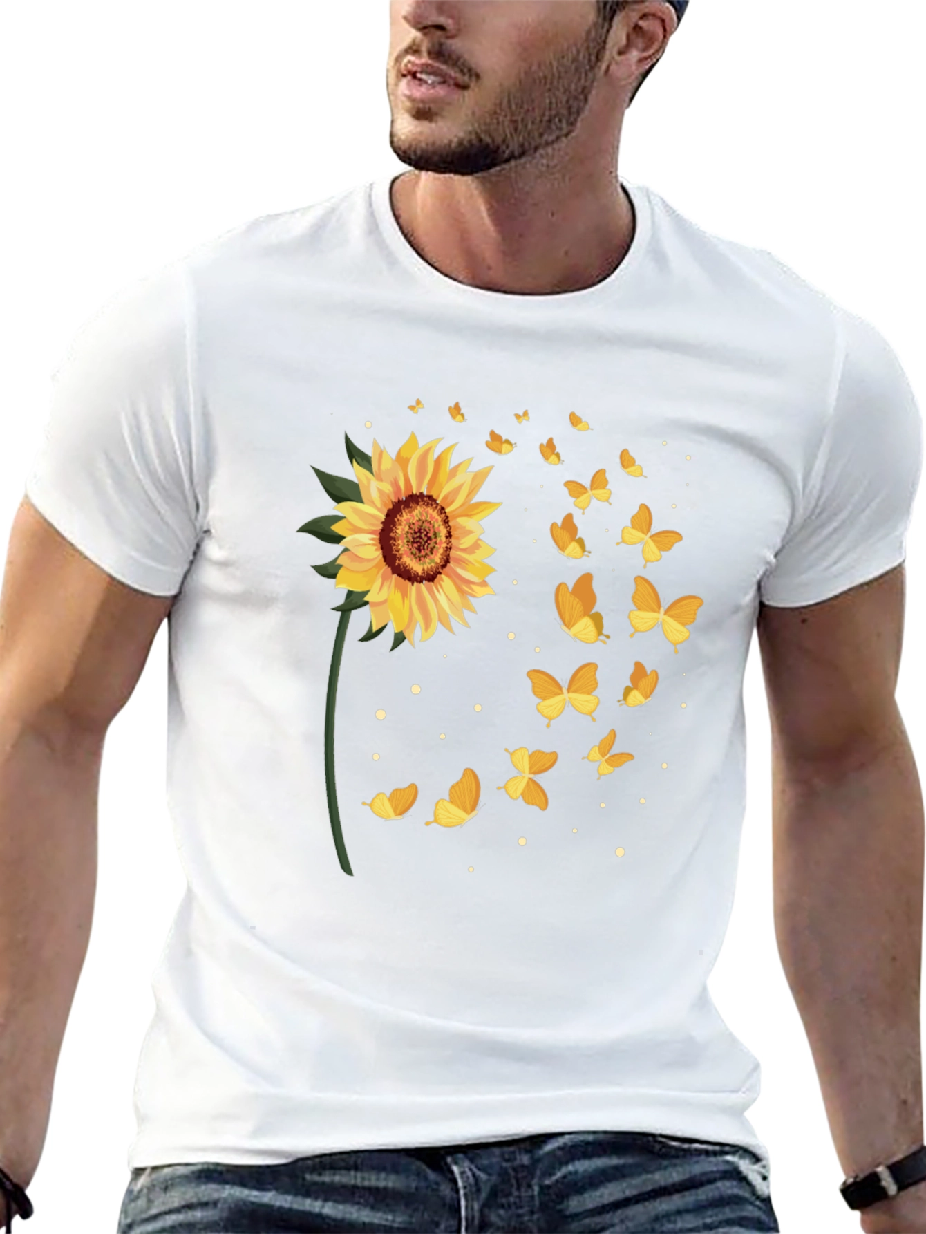 Sunflower Butterfly Graphic Tee