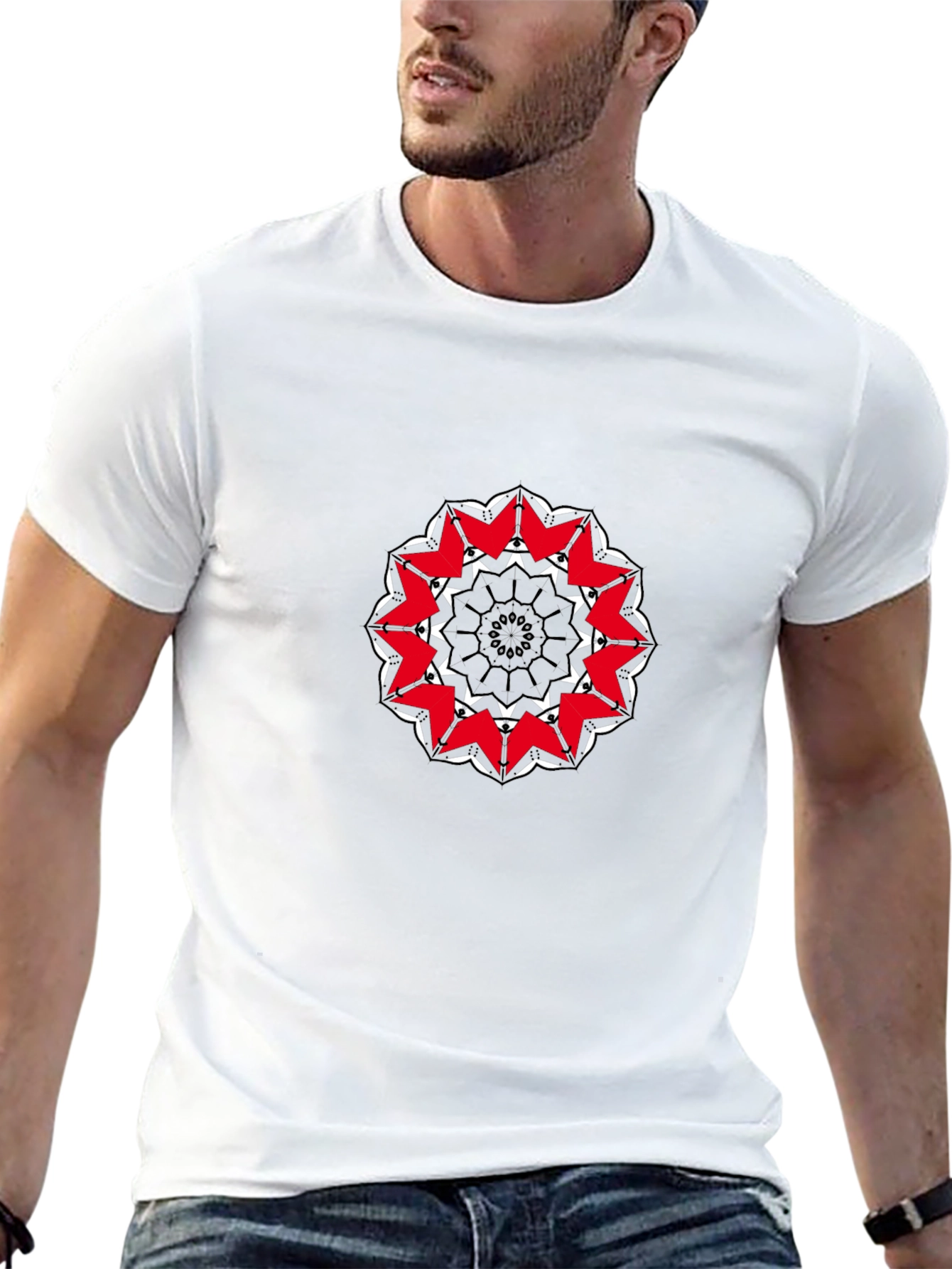 Abstract Mandala Graphic Black T-Shirt