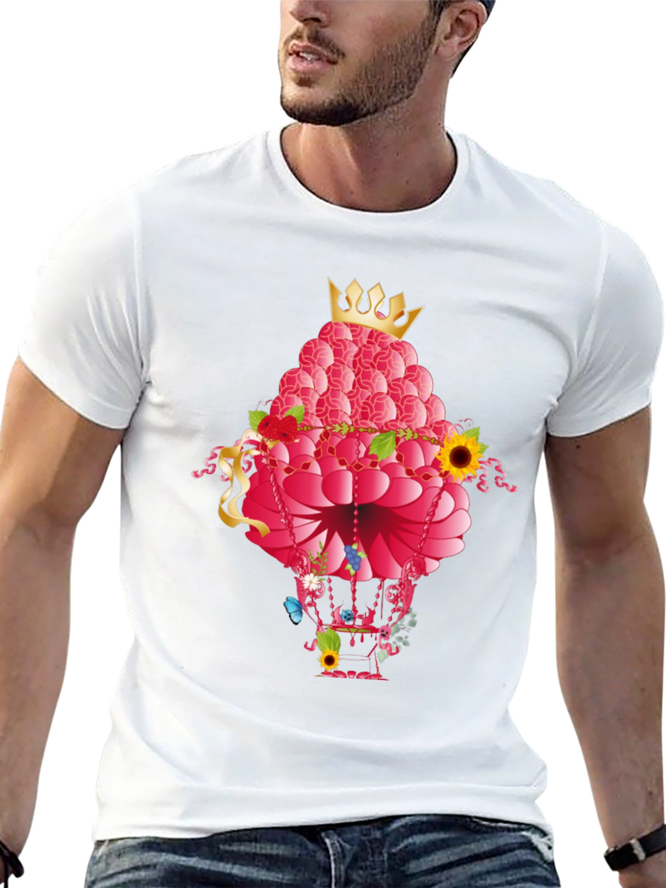 Raspberry Hot Air Balloon Graphic Tee