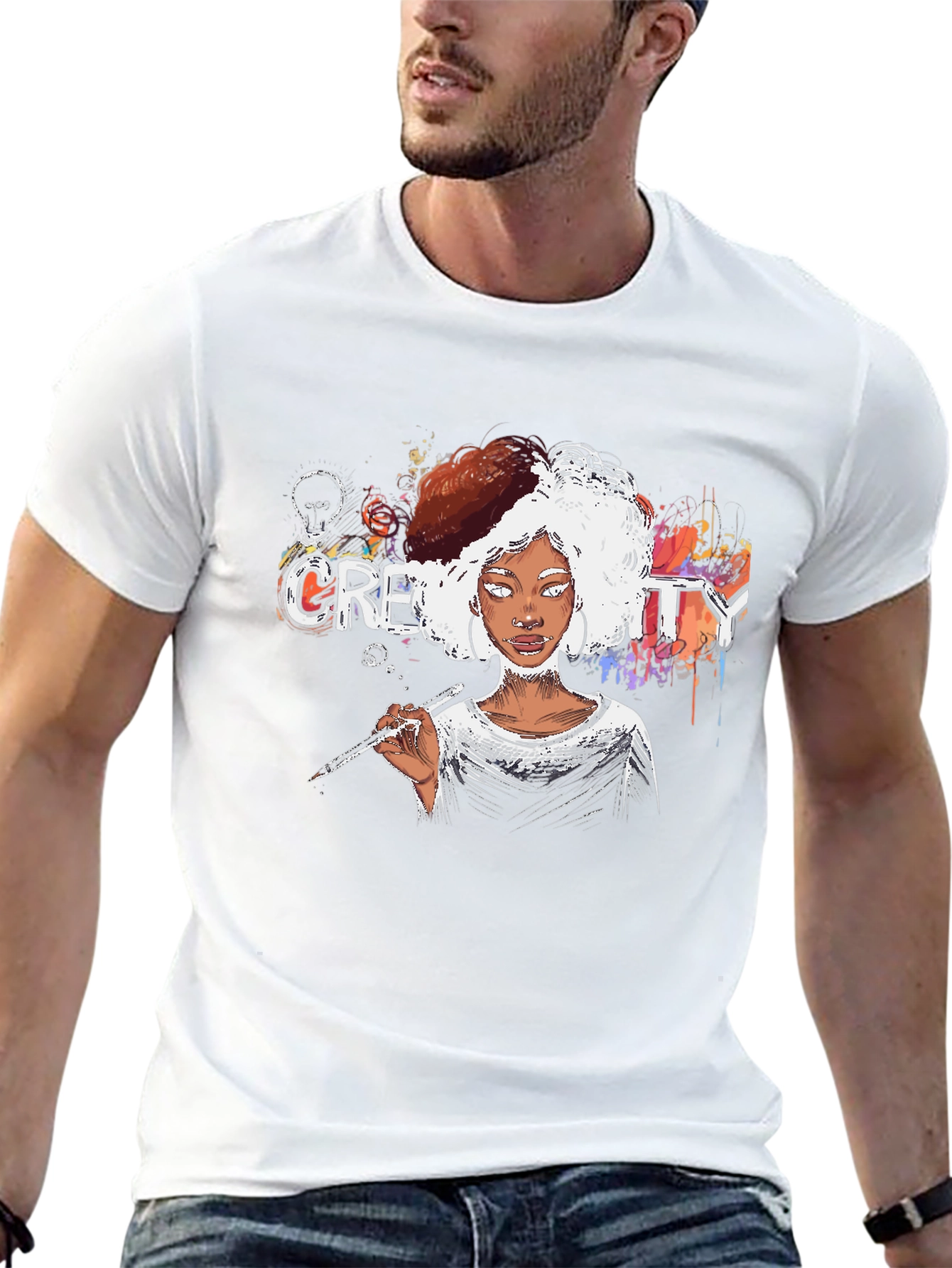 Creative Afro Woman Graphic T-Shirt