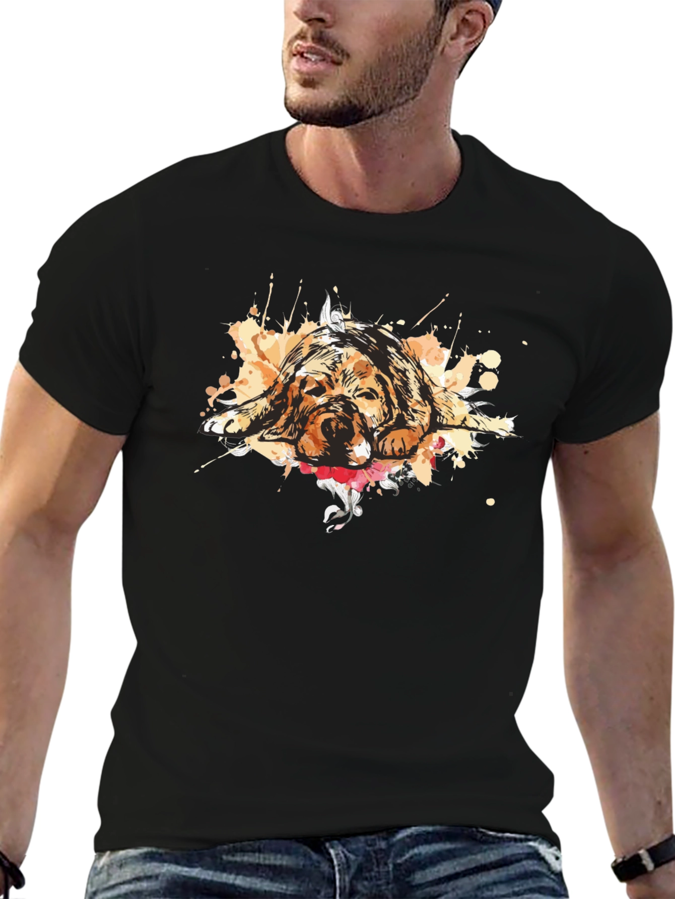Dog Graphic T-Shirt - Relaxed Fit