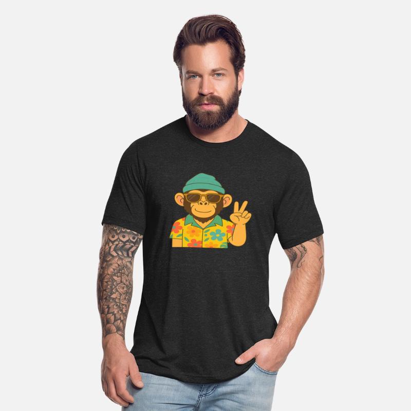 Cool Hipster Monkey in Tropical Fun Cartoon