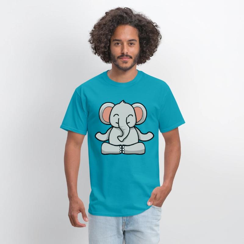 Cute elephant in meditation pose crossed legs yoga