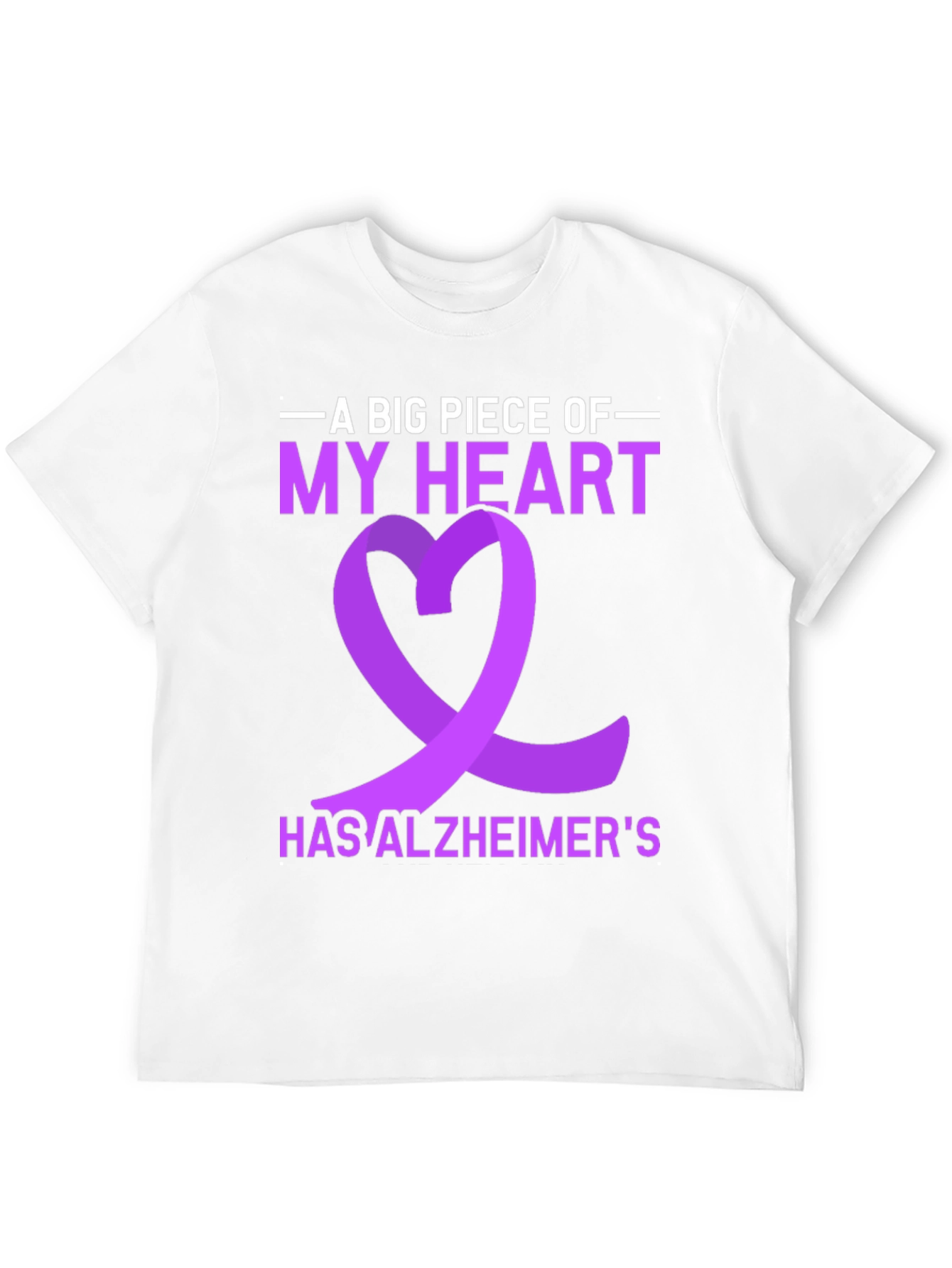 Alzheimers Awareness Ribbon Heart Graphic T-Shirt