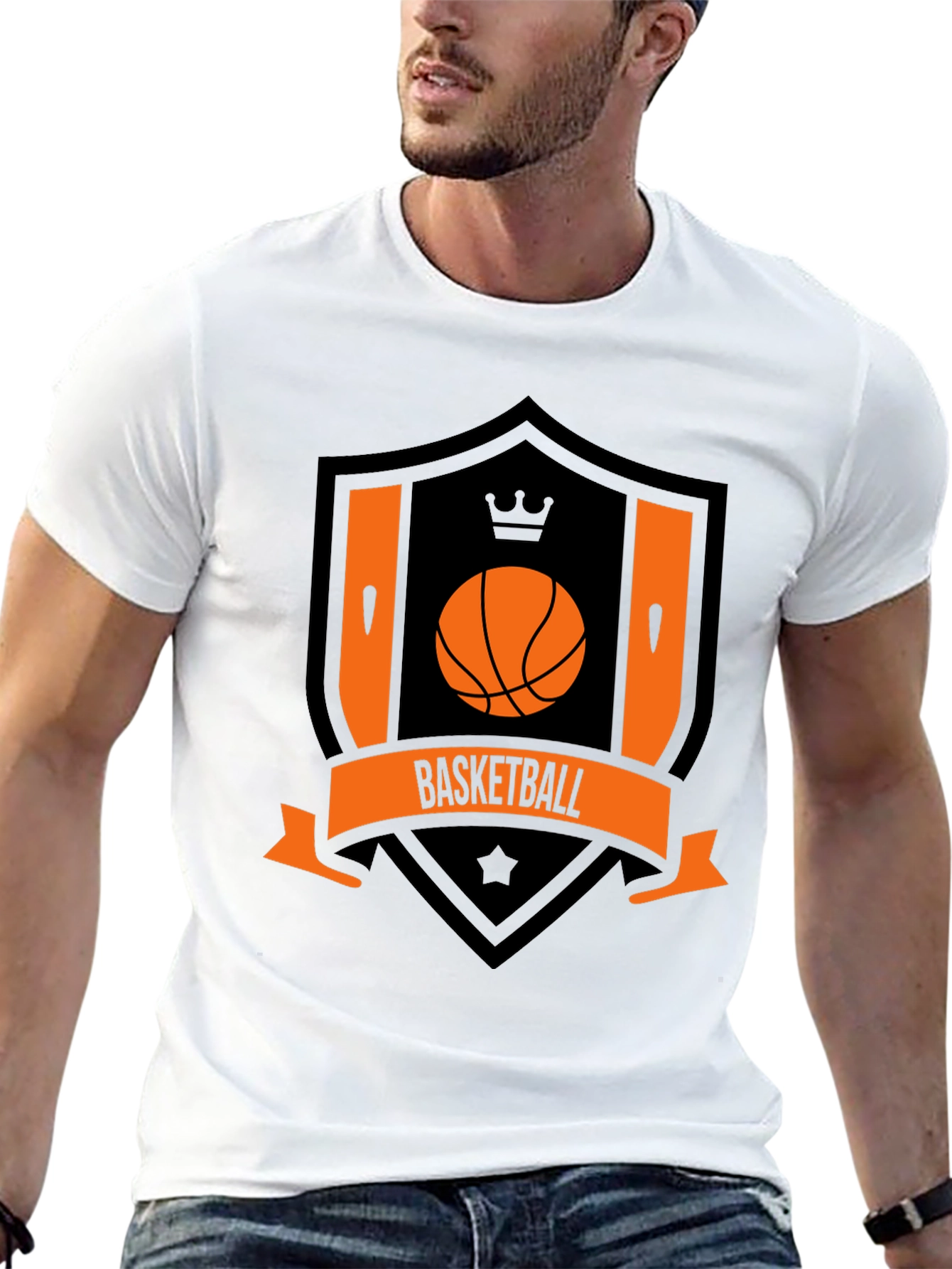 Basketball Crest Black T-Shirt
