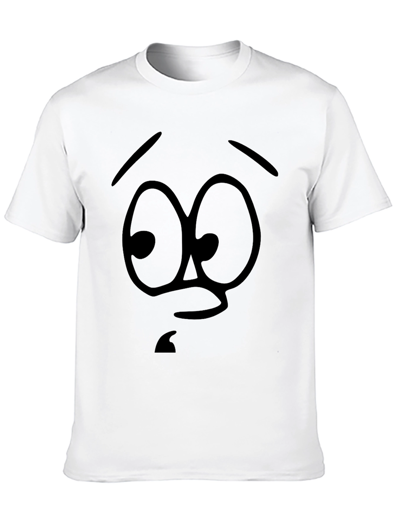 Funny Cartoon Face Black T-Shirt