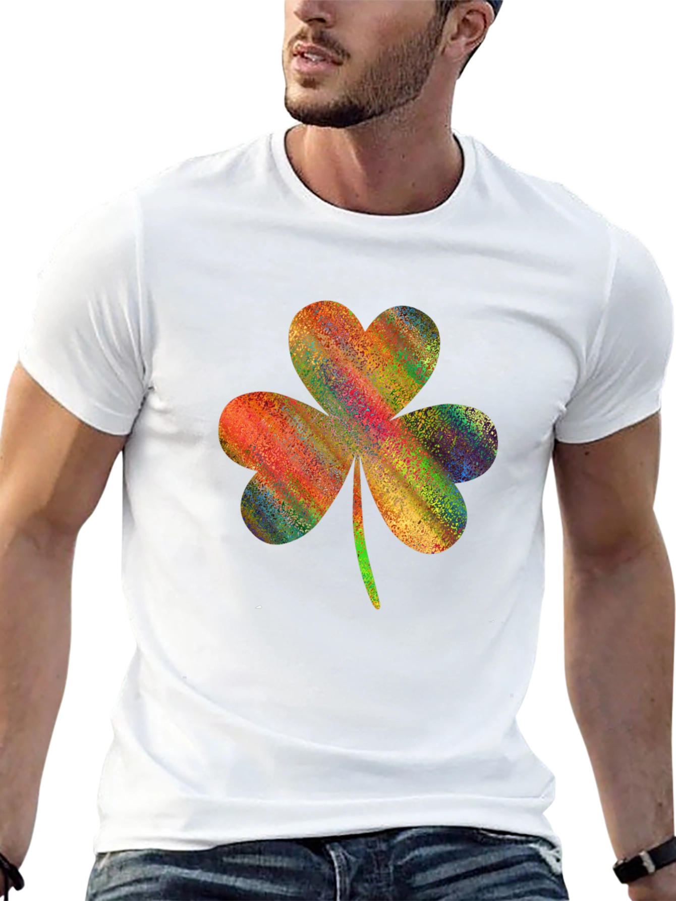 Colorful Shamrock Graphic T-Shirt