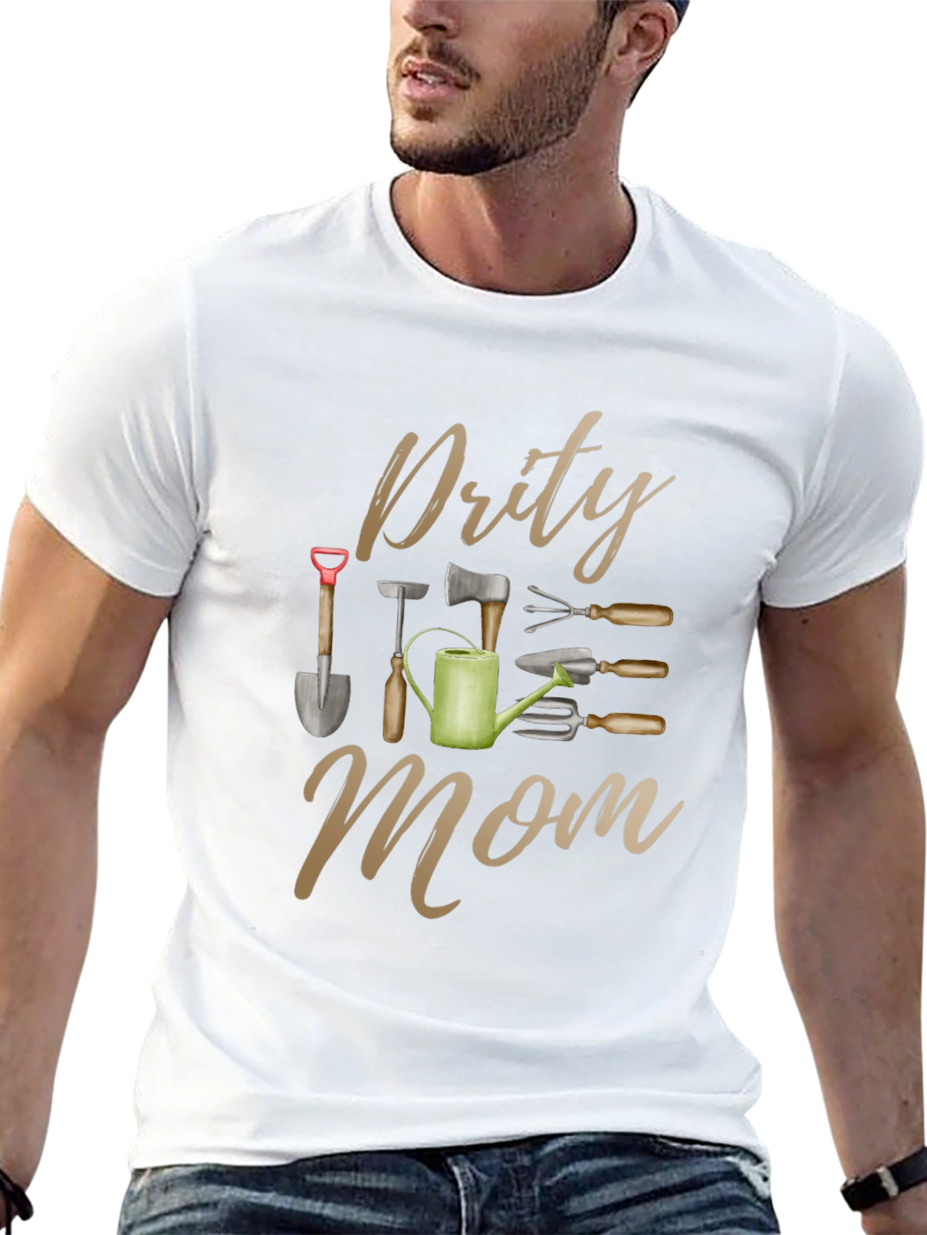 Dirty Mom Gardening Tools Graphic Tee