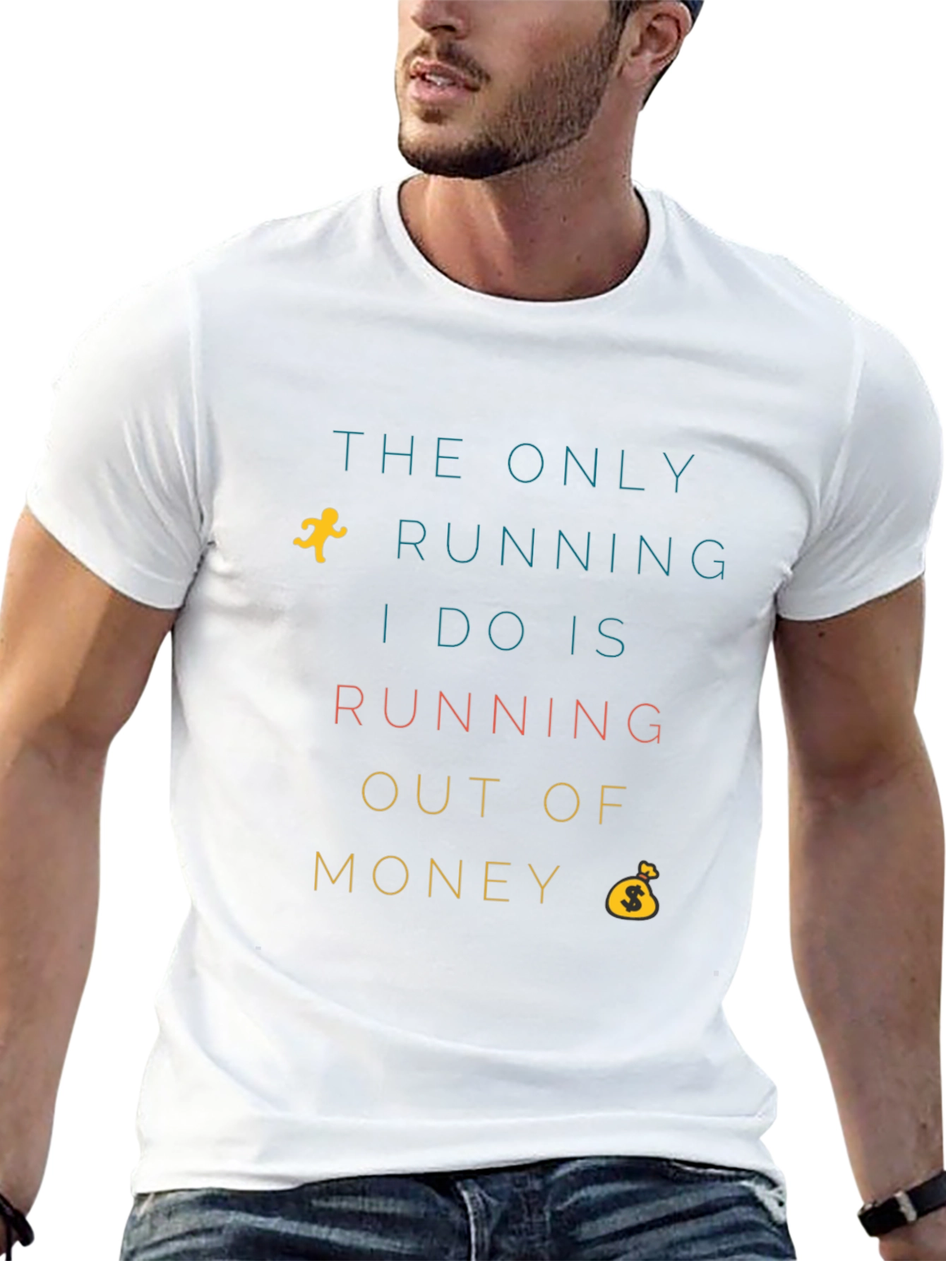 Funny Running Out of Money Graphic T-Shirt