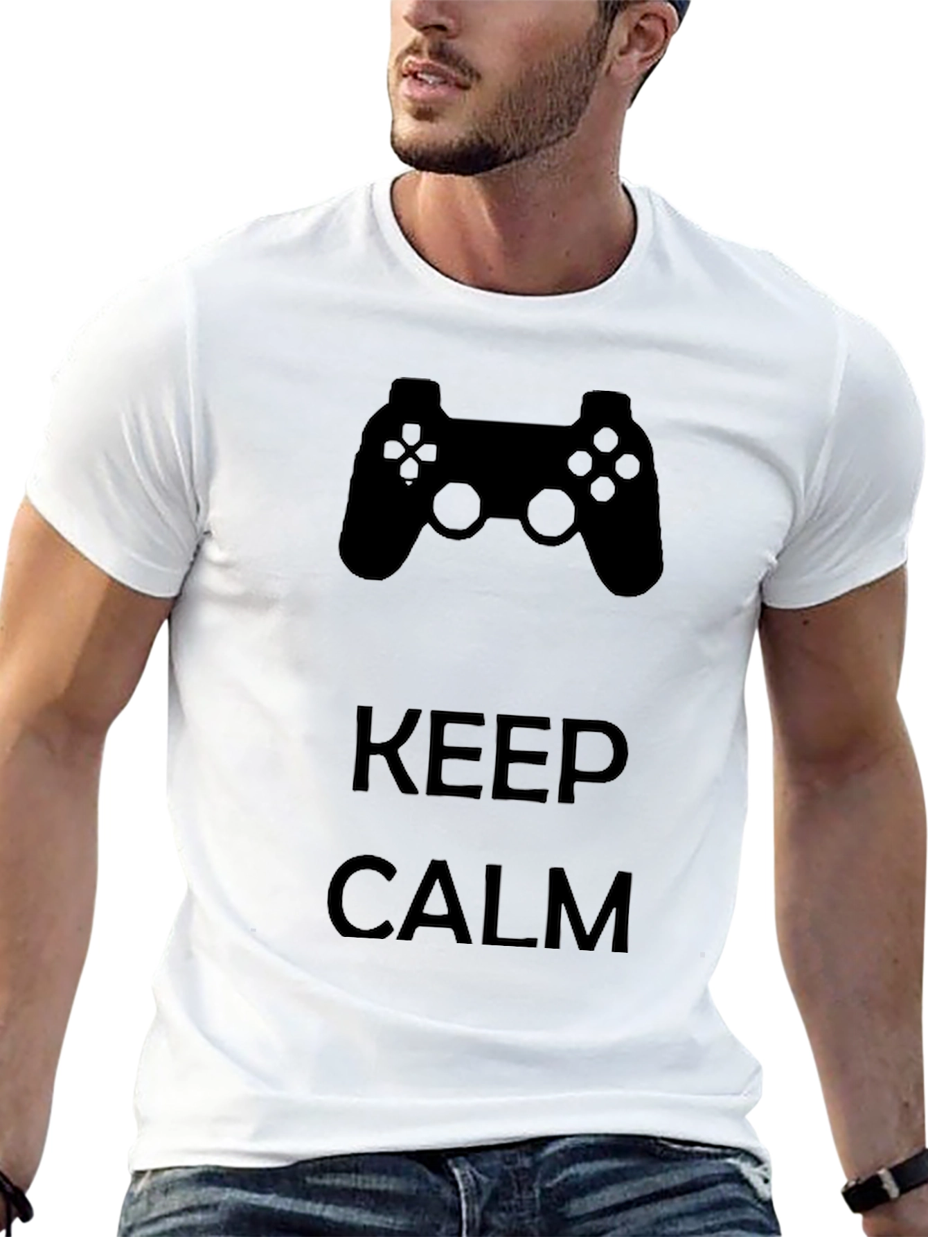 Keep Calm & Game On Black Graphic Tee