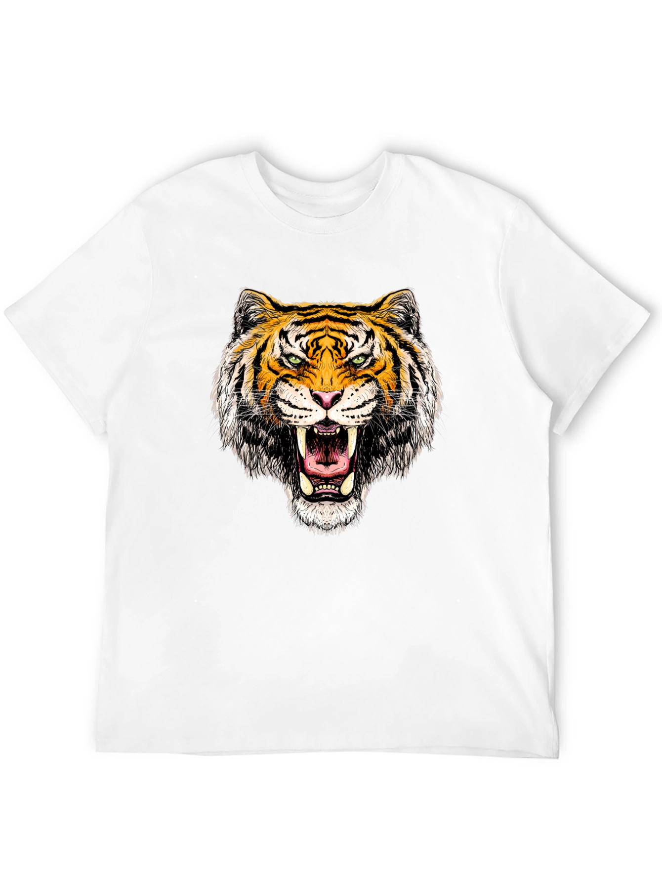 Roaring Tiger Graphic Tee - Black Cotton T-Shirt