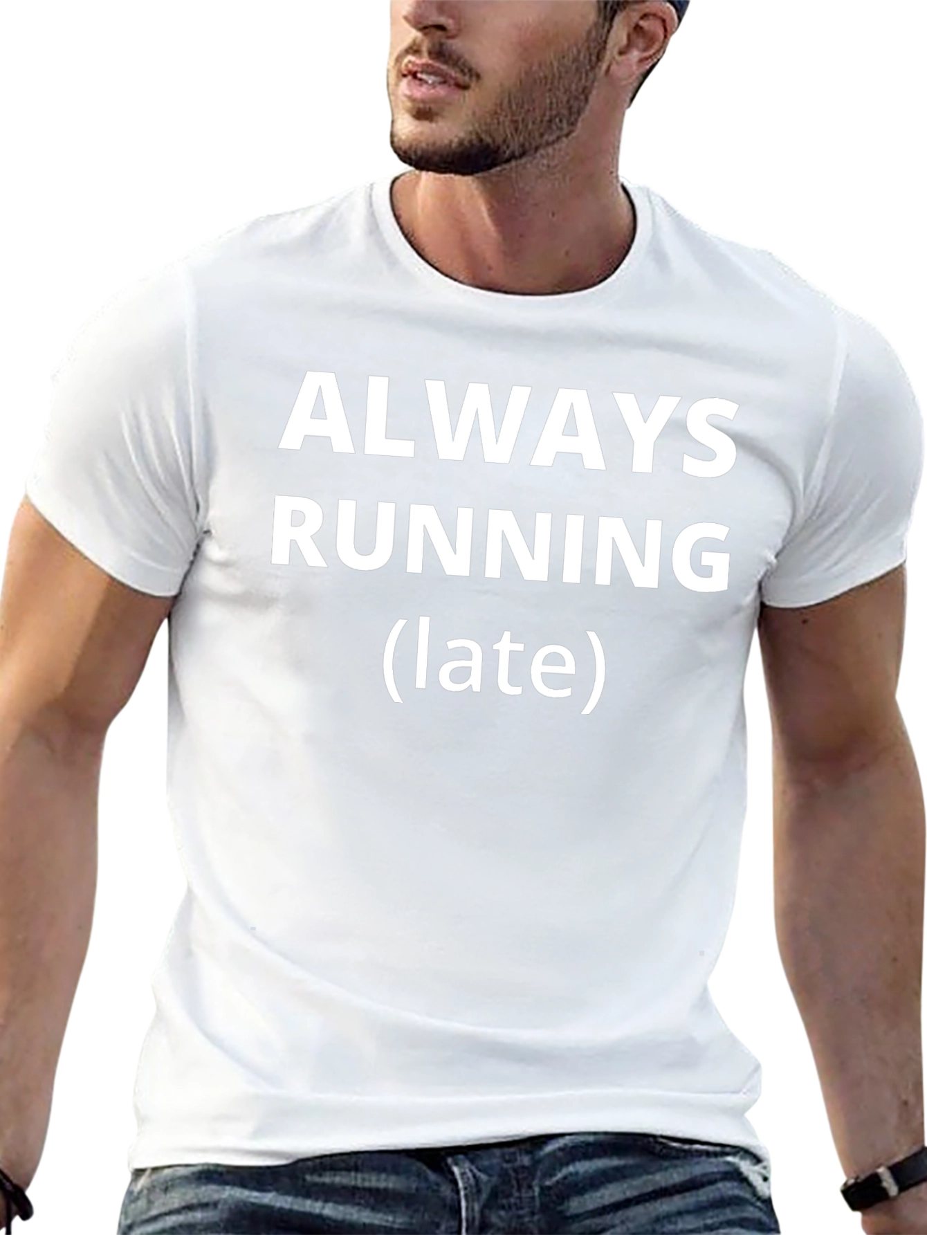 Always Running Late Mens Black T-Shirt