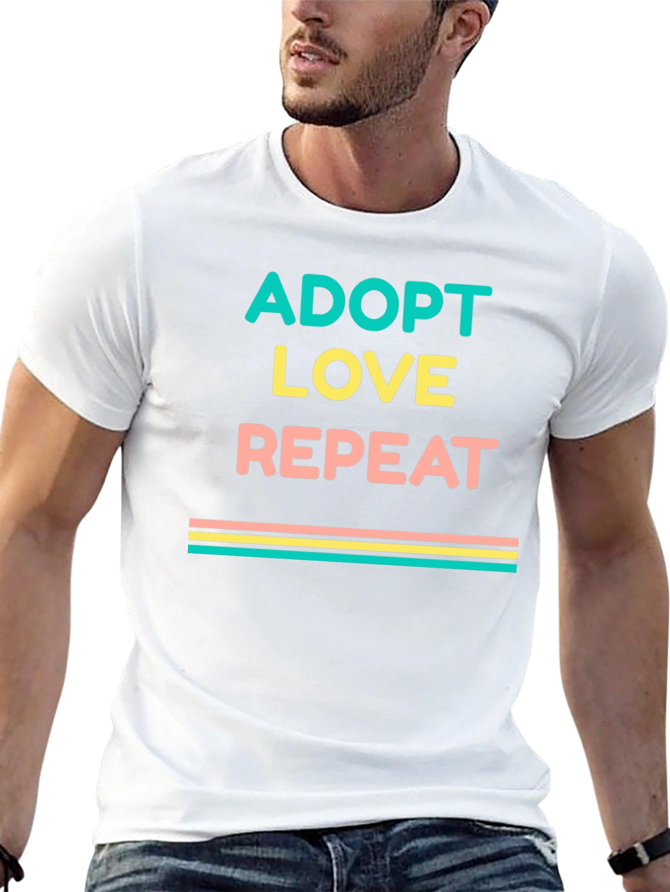 Adopt Love Repeat Graphic T-Shirt