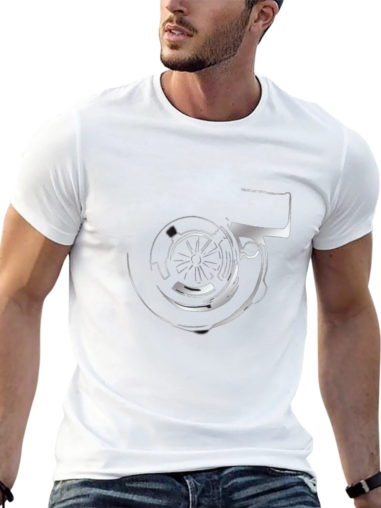Turbo Black T-Shirt - Automotive Enthusiast Design