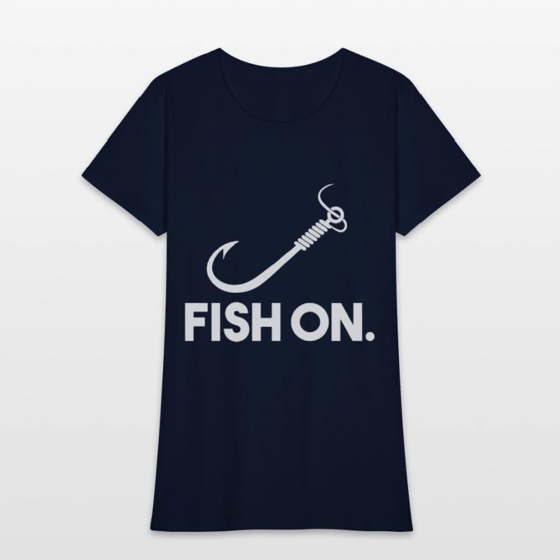 Fish on funny hunting and fishing outdoorsman tee