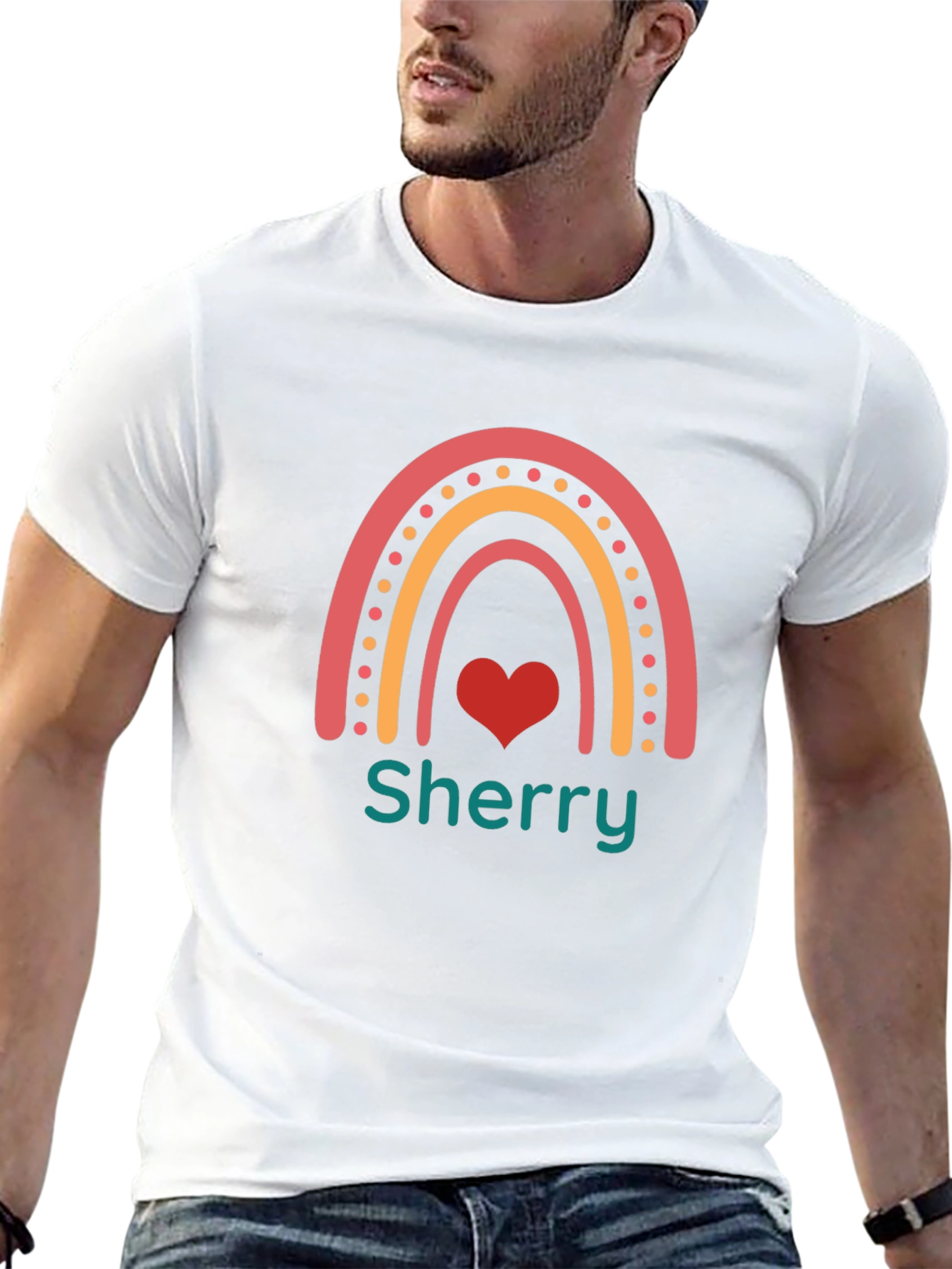 Rainbow Heart Personalized T-Shirt