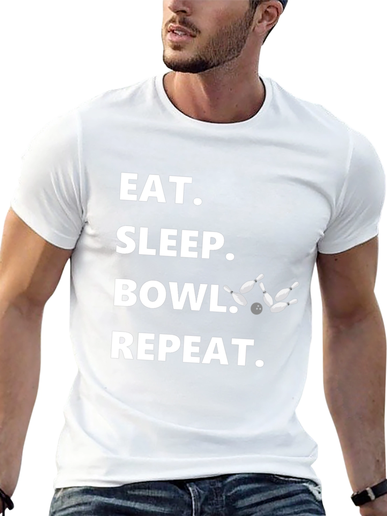 Eat Sleep Bowl Repeat Black T-Shirt
