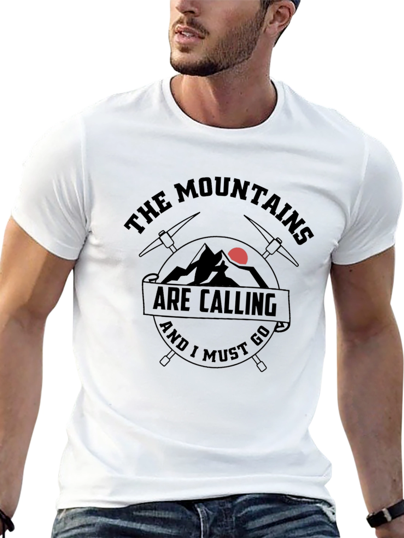 Mountains are Calling Black T-Shirt