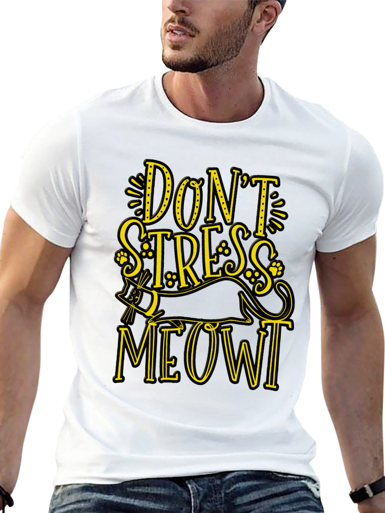 Dont Stress Meowt Black Graphic Tee