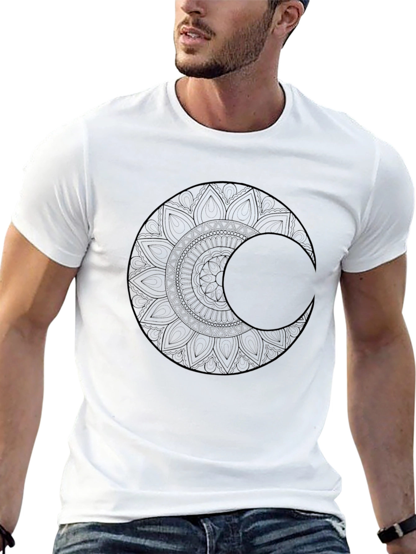 Mystic Moon Mandala Black T-Shirt