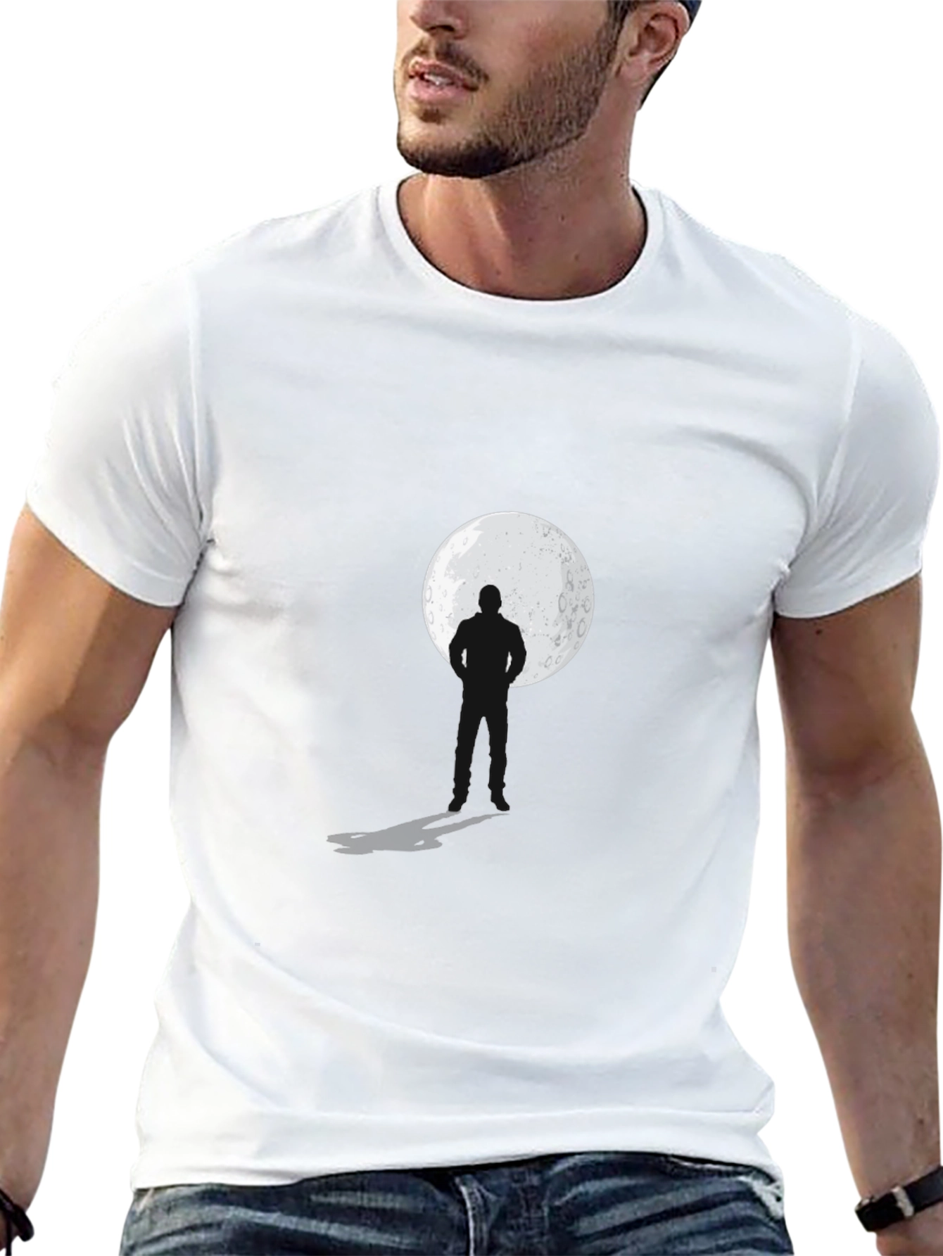 Silhouette Moon Graphic Black T-Shirt