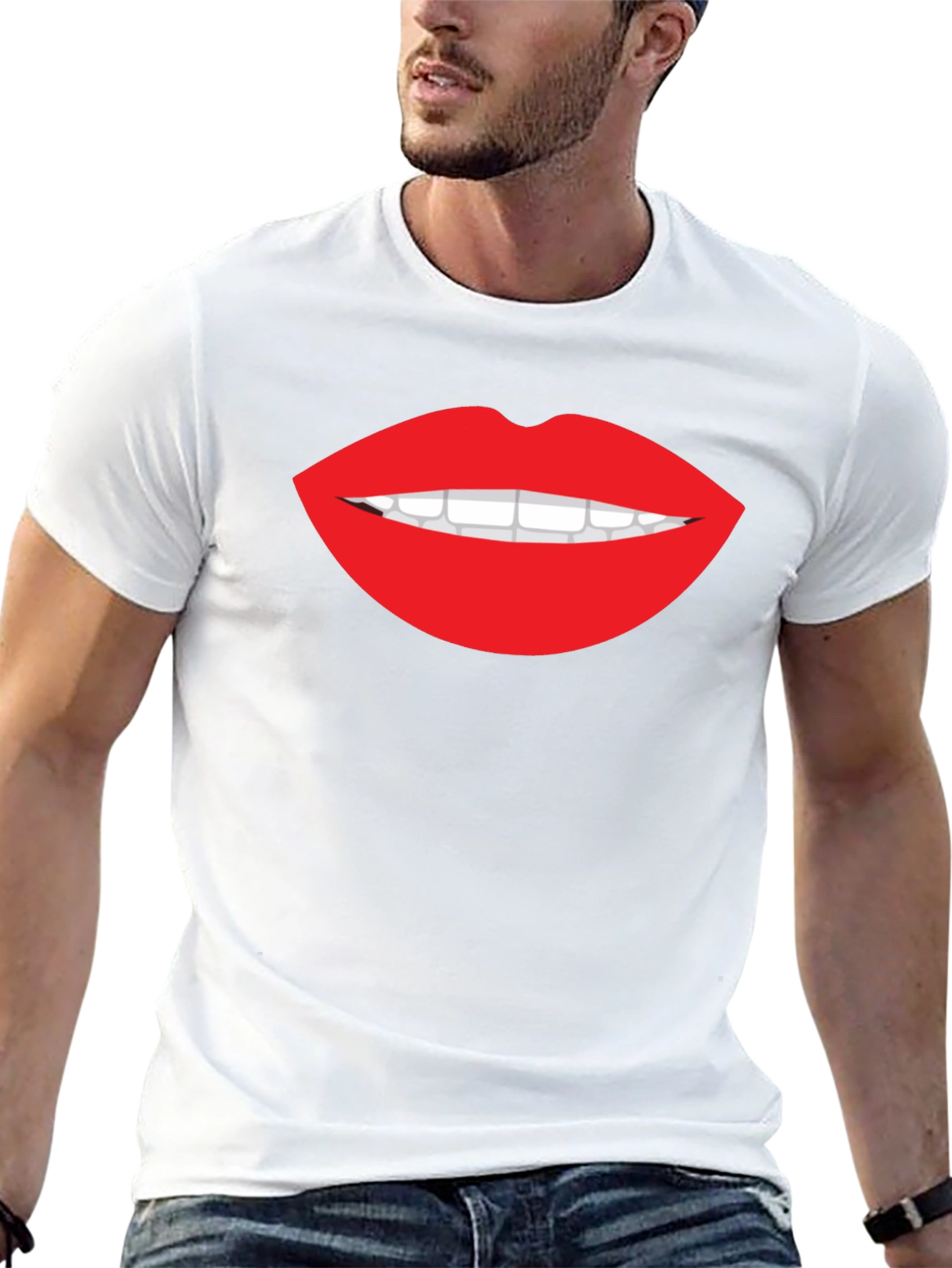 Bold Lip Graphic Tee - Stylish Black T-Shirt