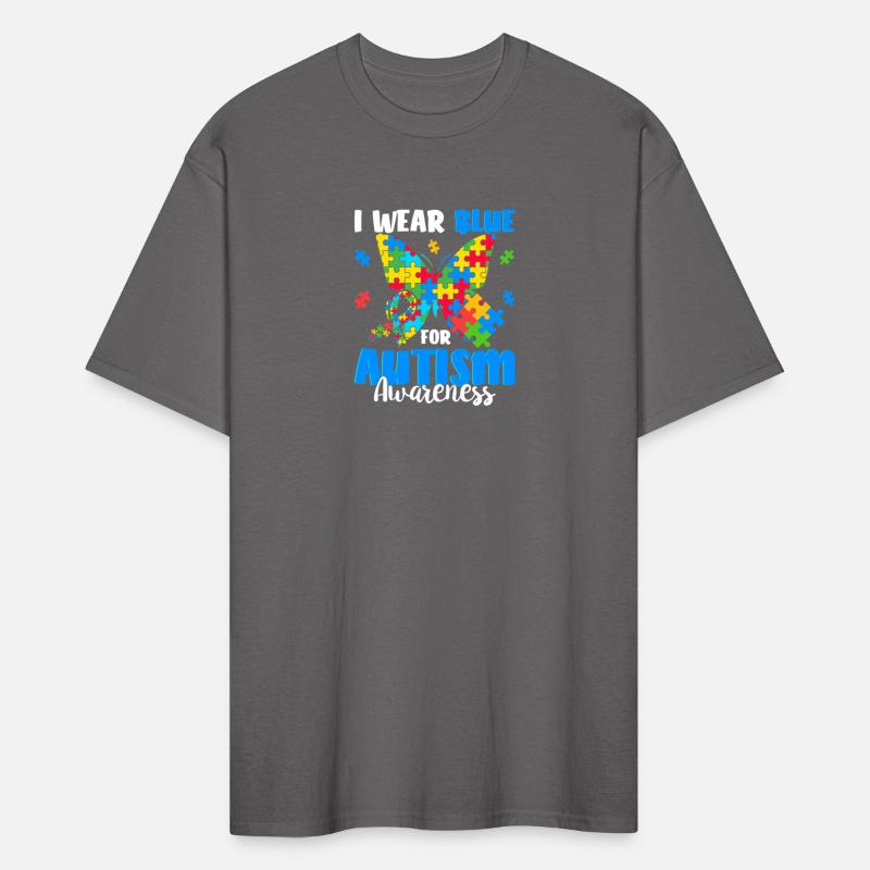 I Wear Blue Autism Awareness Butterfly Graphic