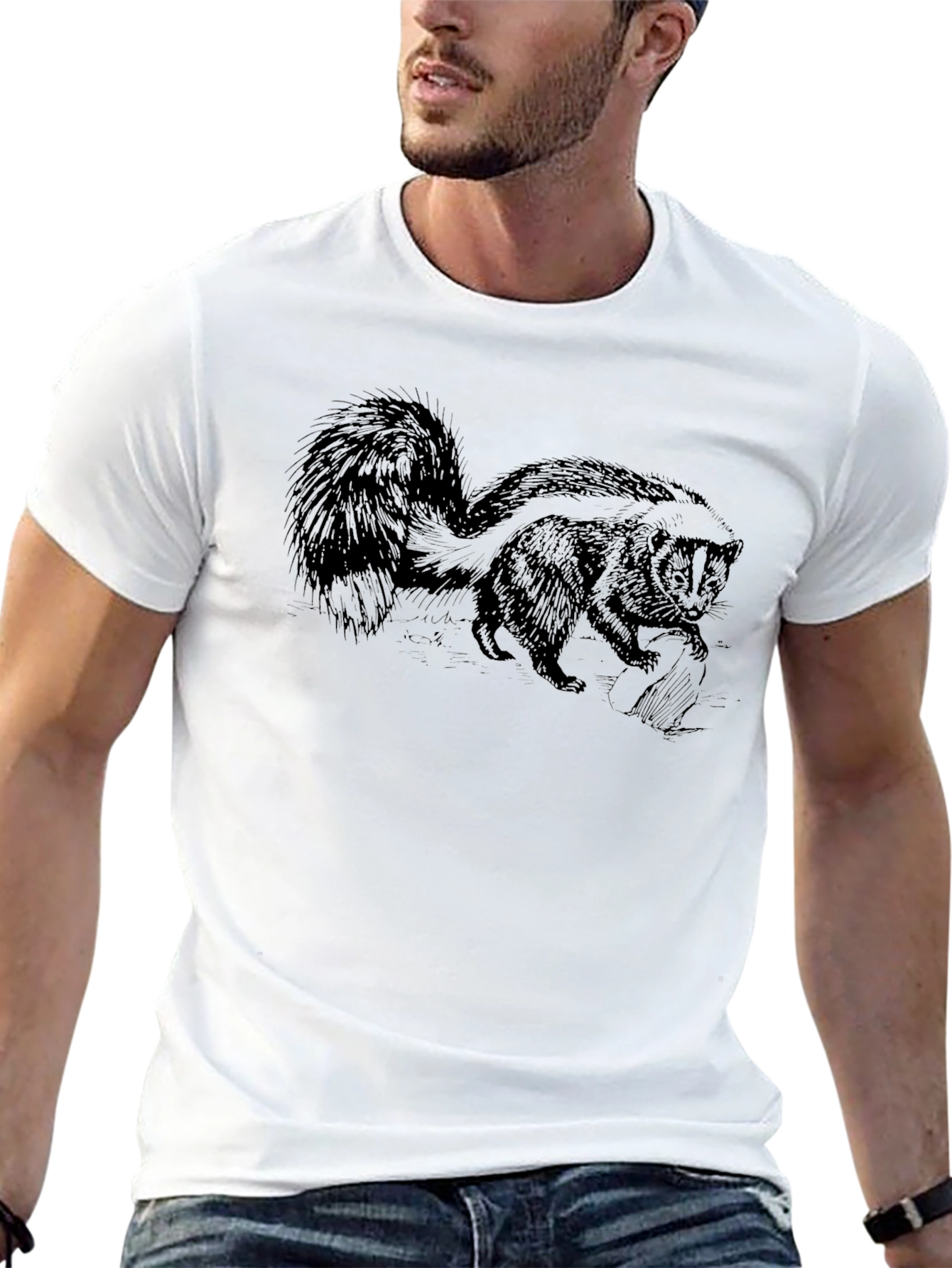Skunk Graphic Tee - Wildlife Animal Shirt