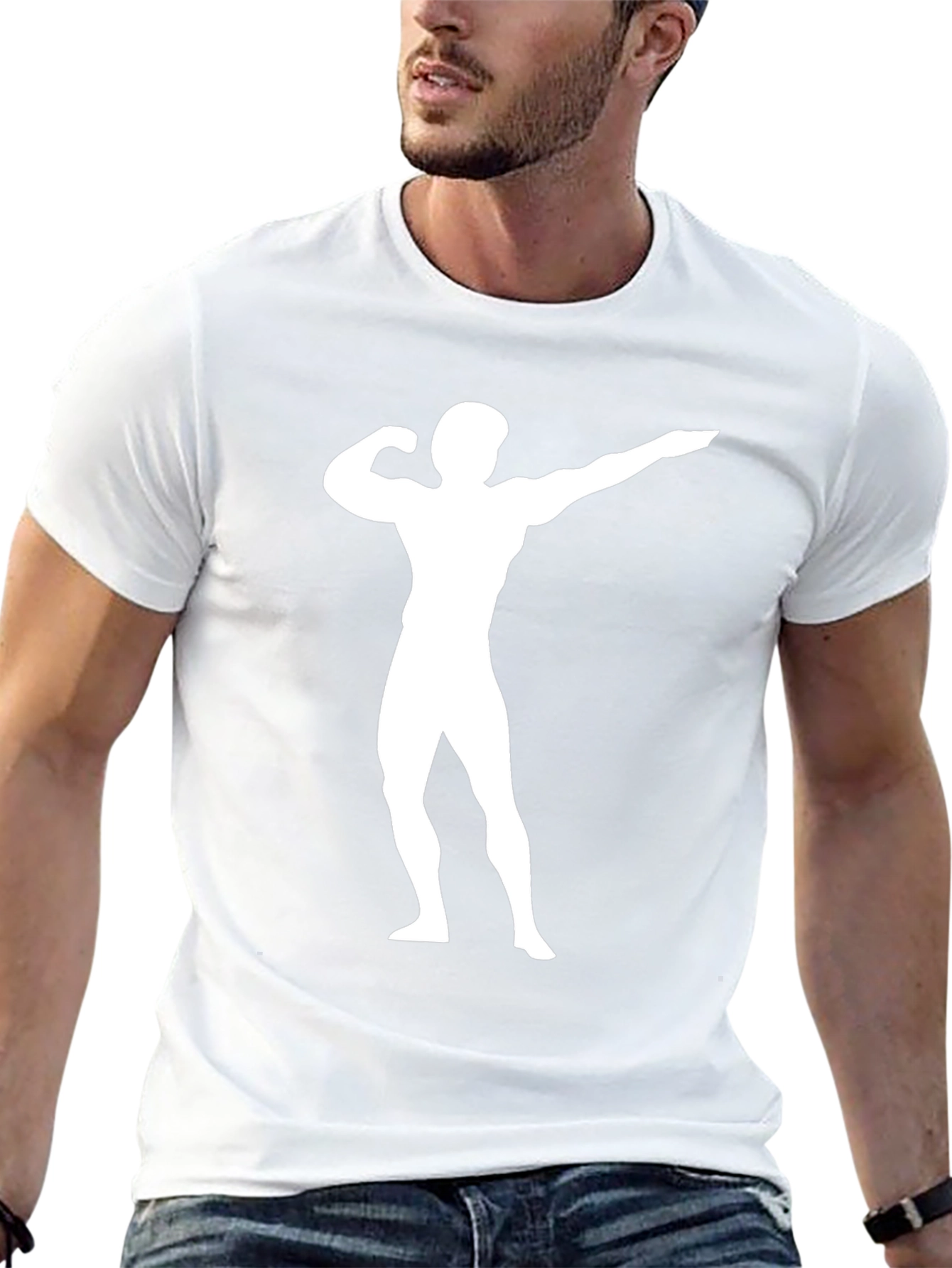 Bodybuilder Graphic Tee - Black Cotton T-Shirt
