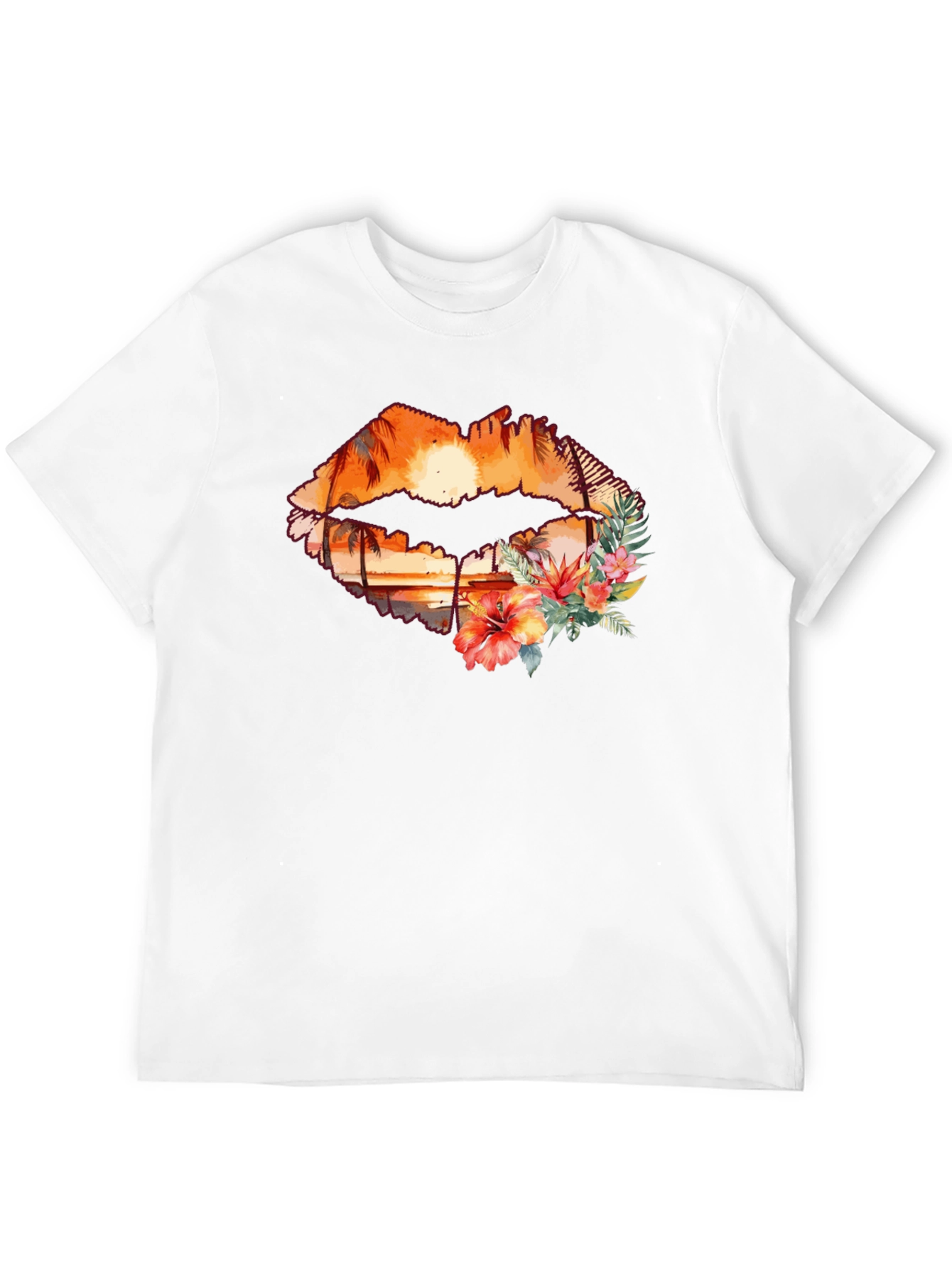 Sunset Lips Graphic T-Shirt - Tropical Paradise