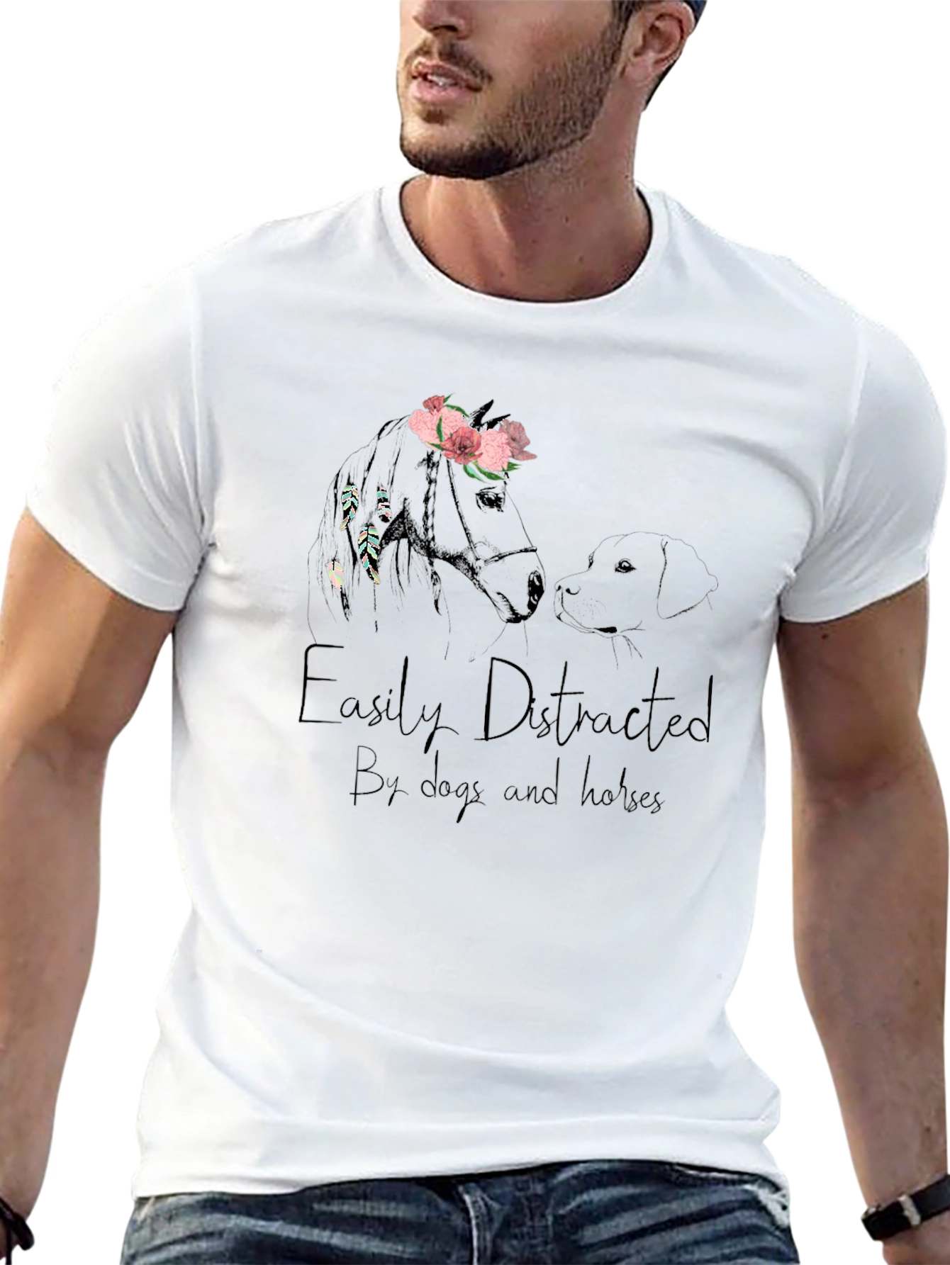 Easily Distracted by Dogs and Horses T-Shirt