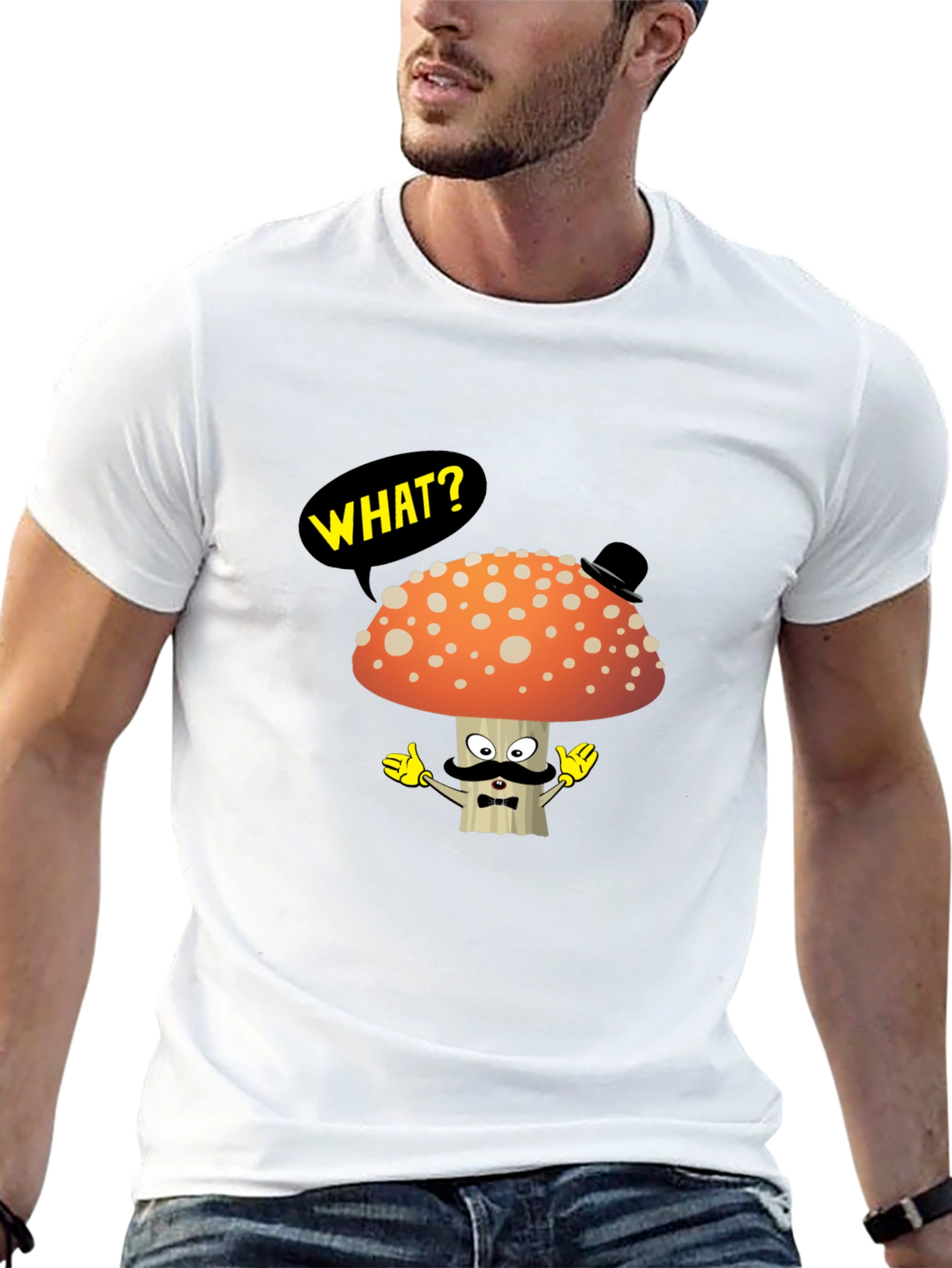 Mushroom Gentleman T-Shirt - Funny Cartoon Tee