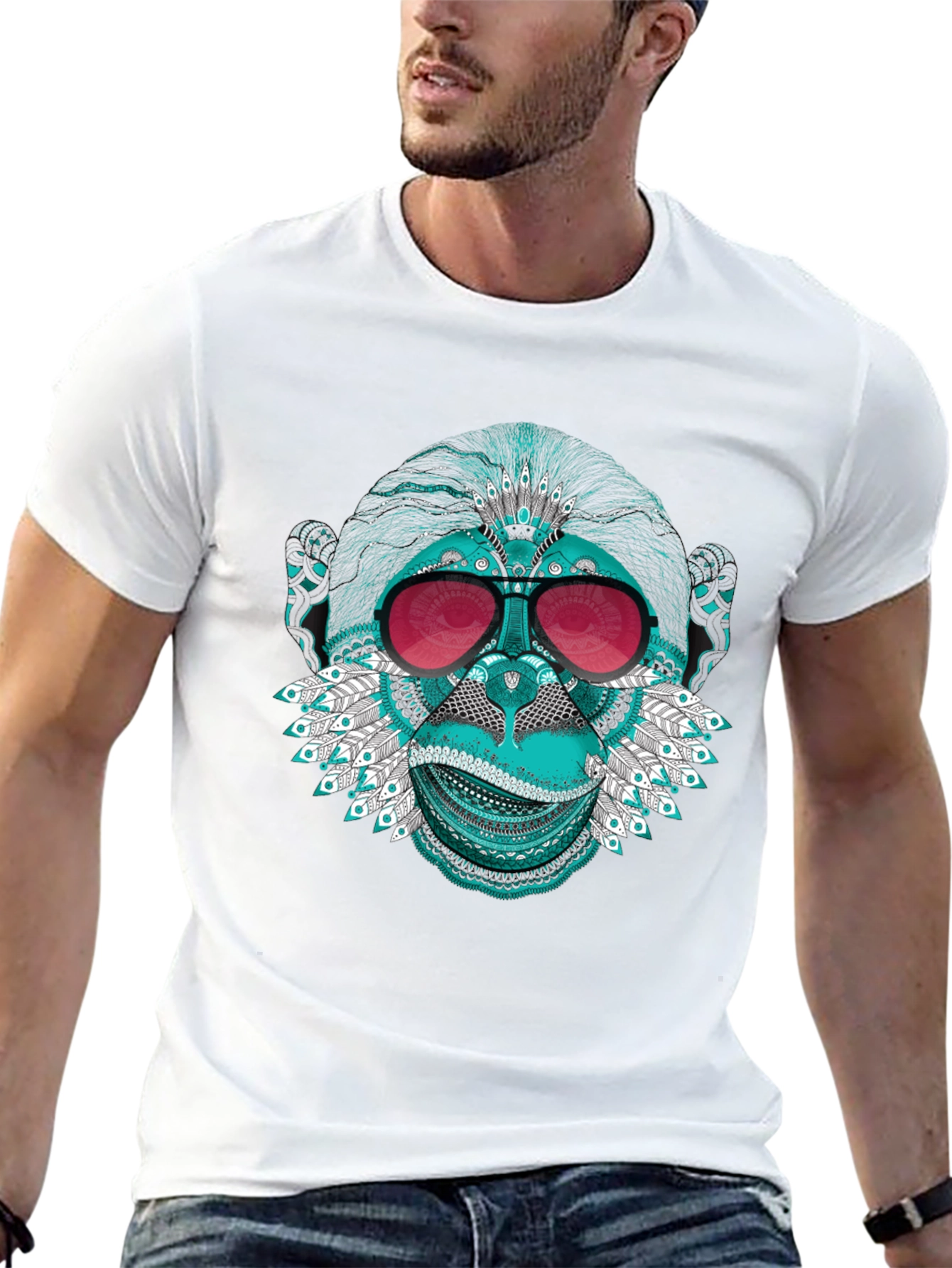 Monkey Face Graphic Tee - Cool & Quirky Style