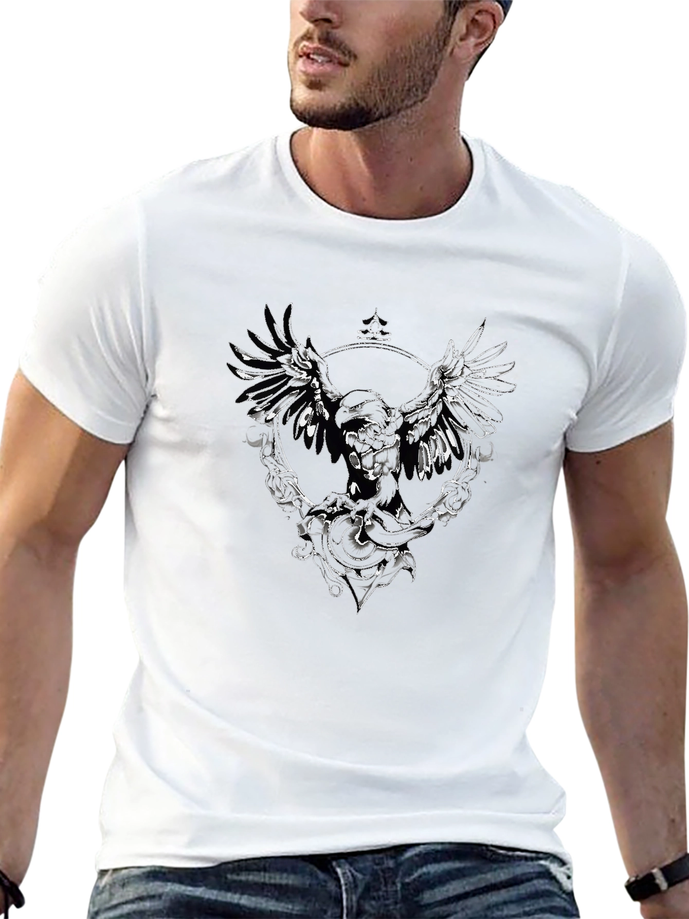 Emblem Tee - Black T-Shirt with Graphic Print