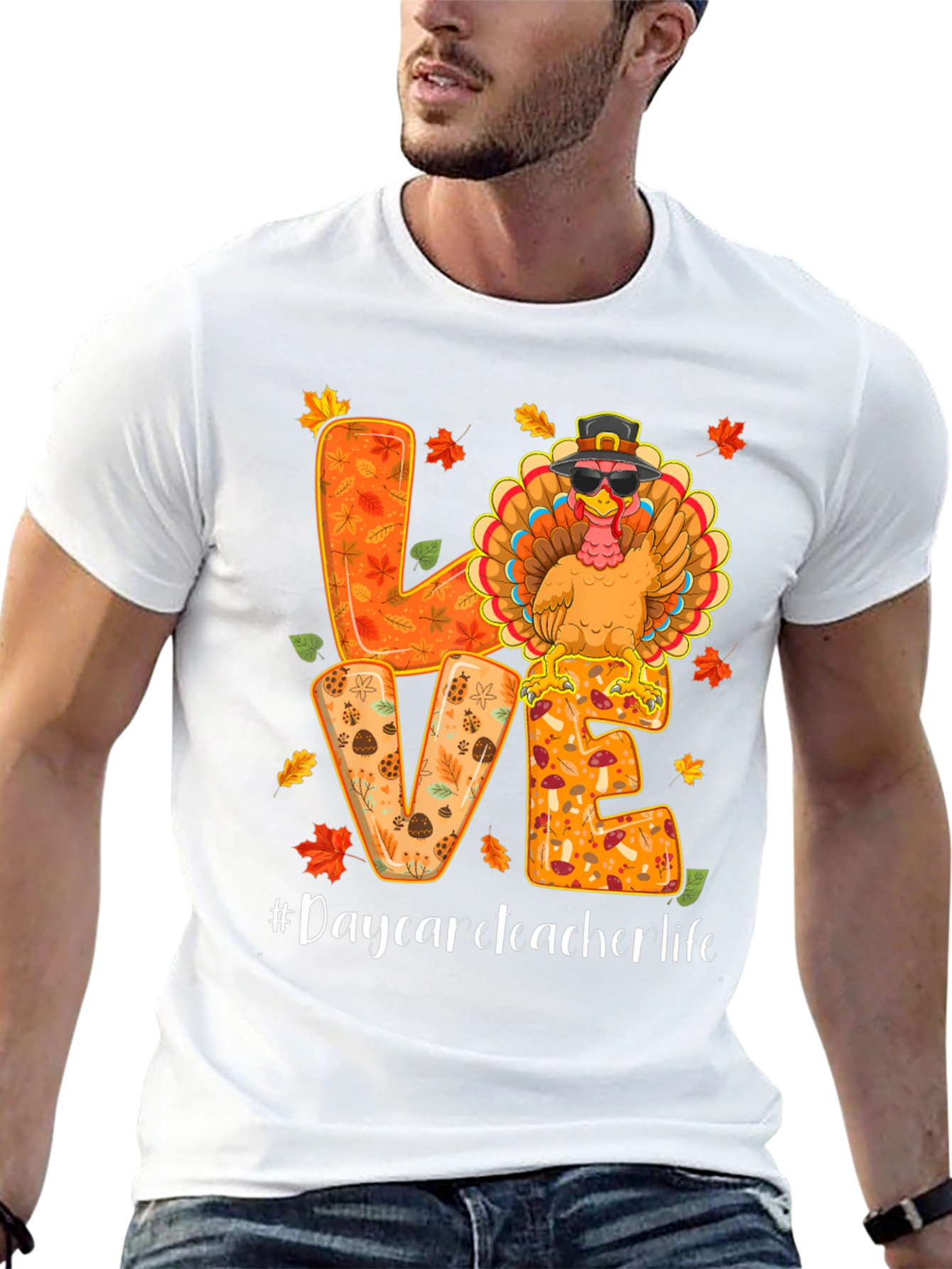 Daycare Teacher Life Thanksgiving Turkey T-Shirt