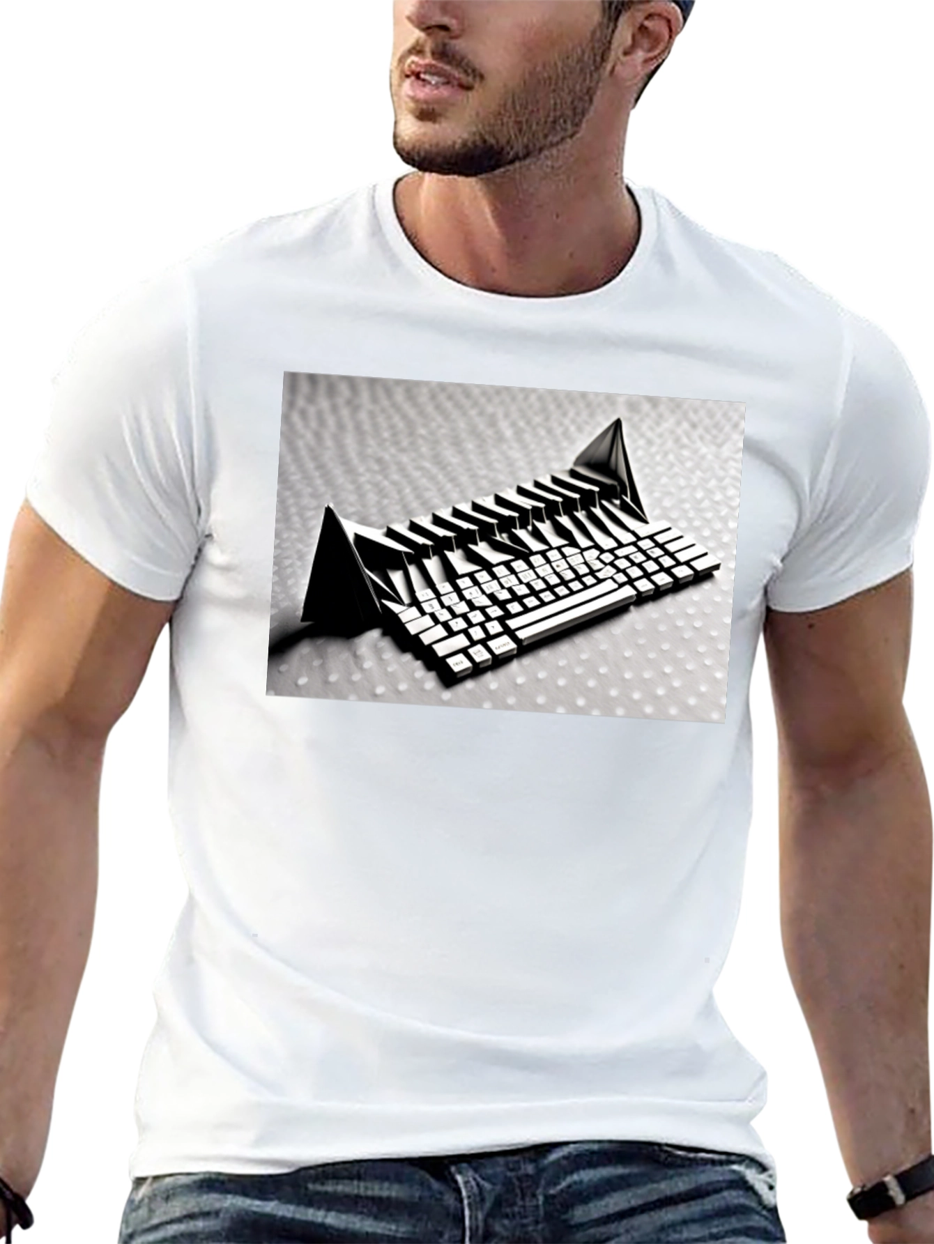 Abstract Keyboard Graphic T-Shirt