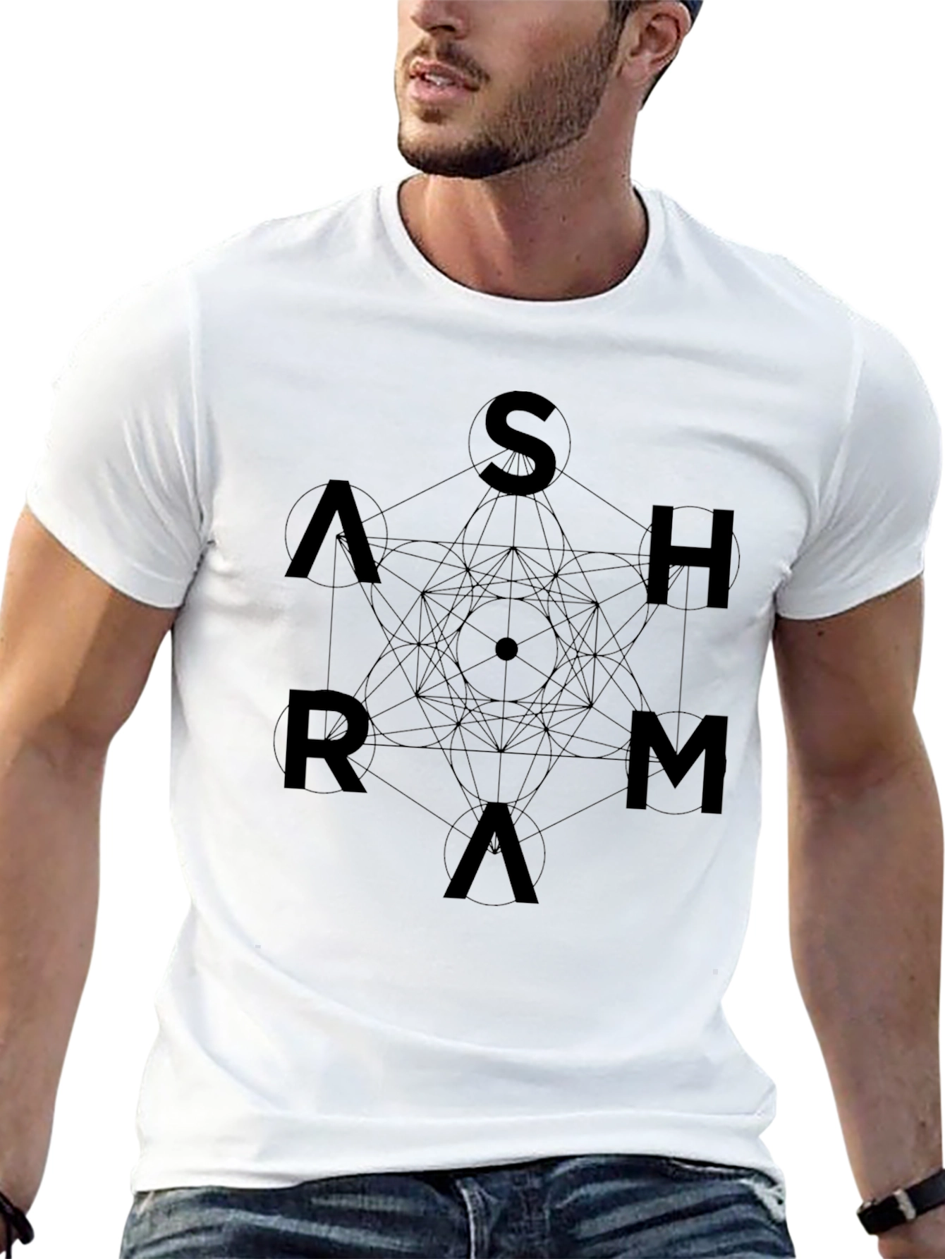 Geometric Ashram Black T-Shirt