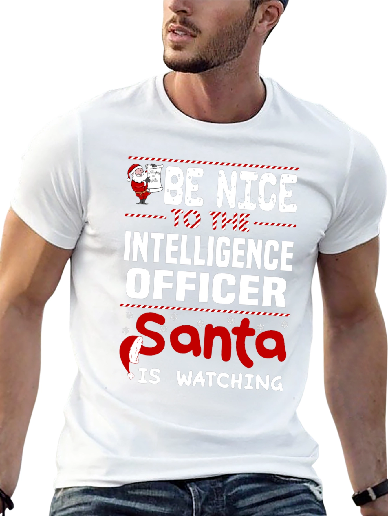 Intelligence Officer Santa Watching Christmas T-Shirt
